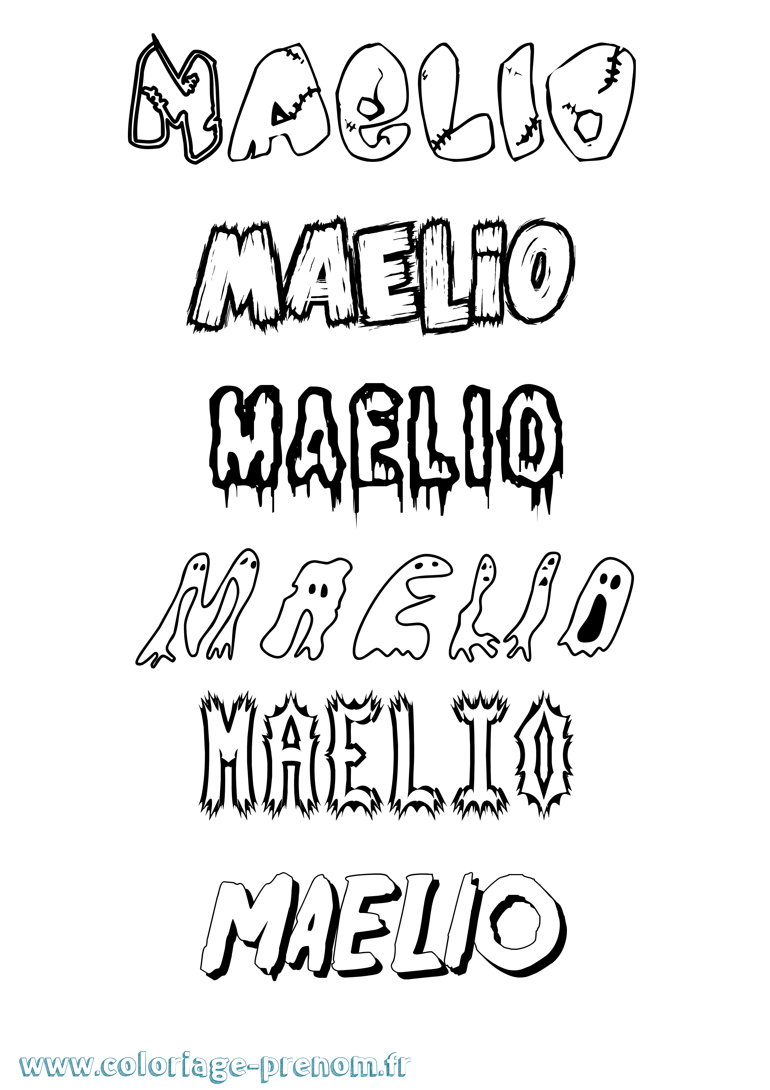 Coloriage prénom Maelio Frisson