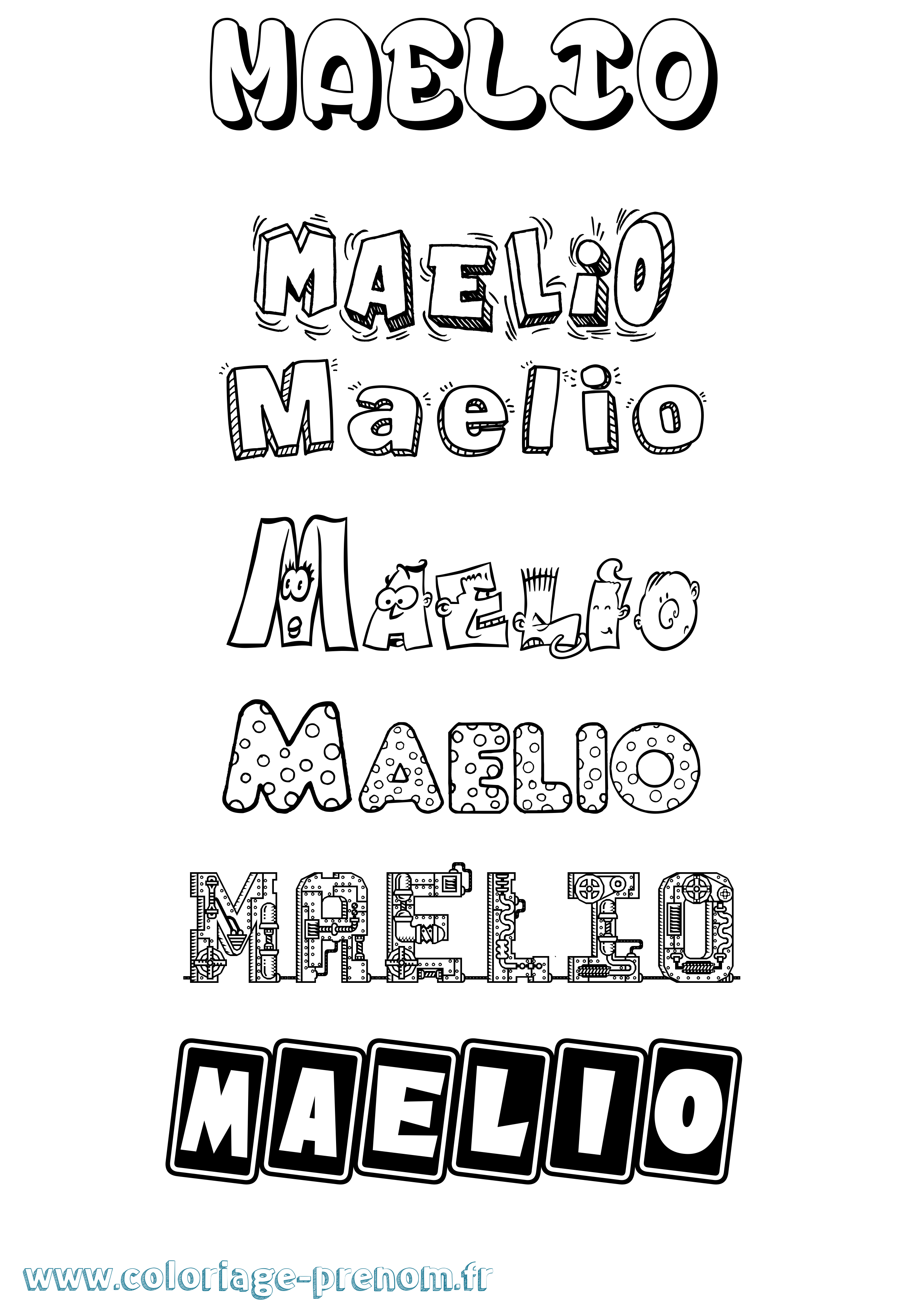 Coloriage prénom Maelio Fun