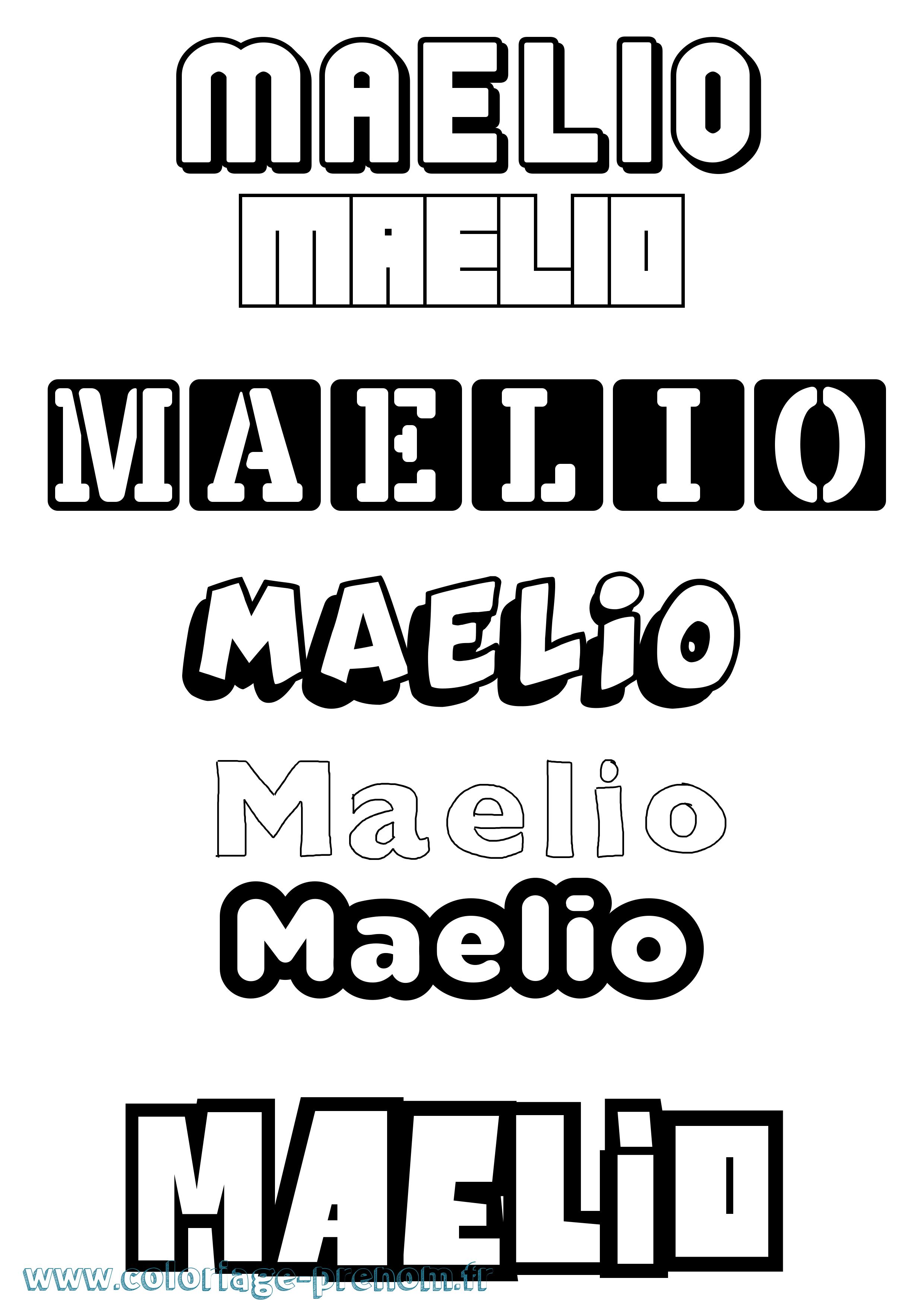 Coloriage prénom Maelio Simple