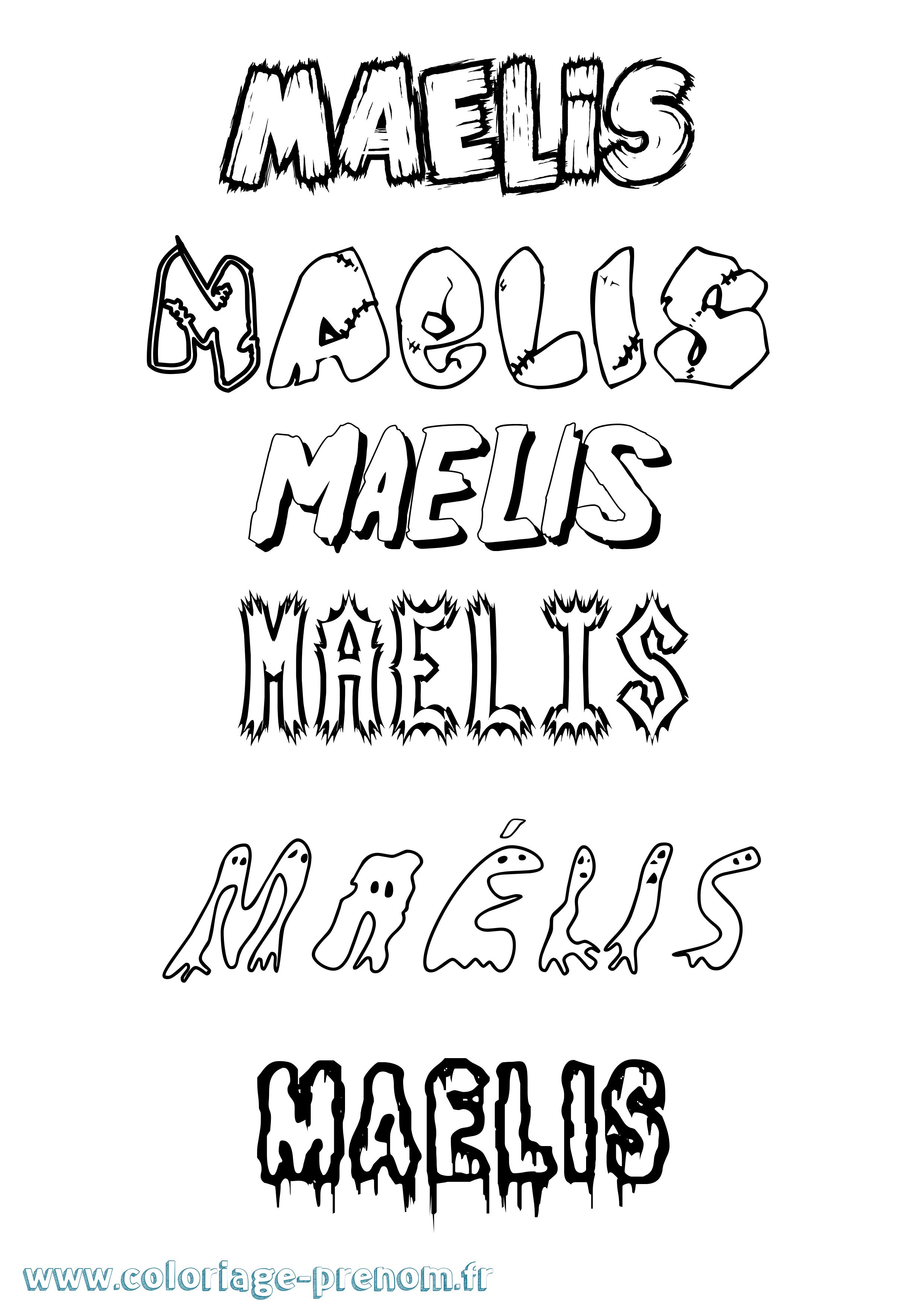 Coloriage prénom Maélis