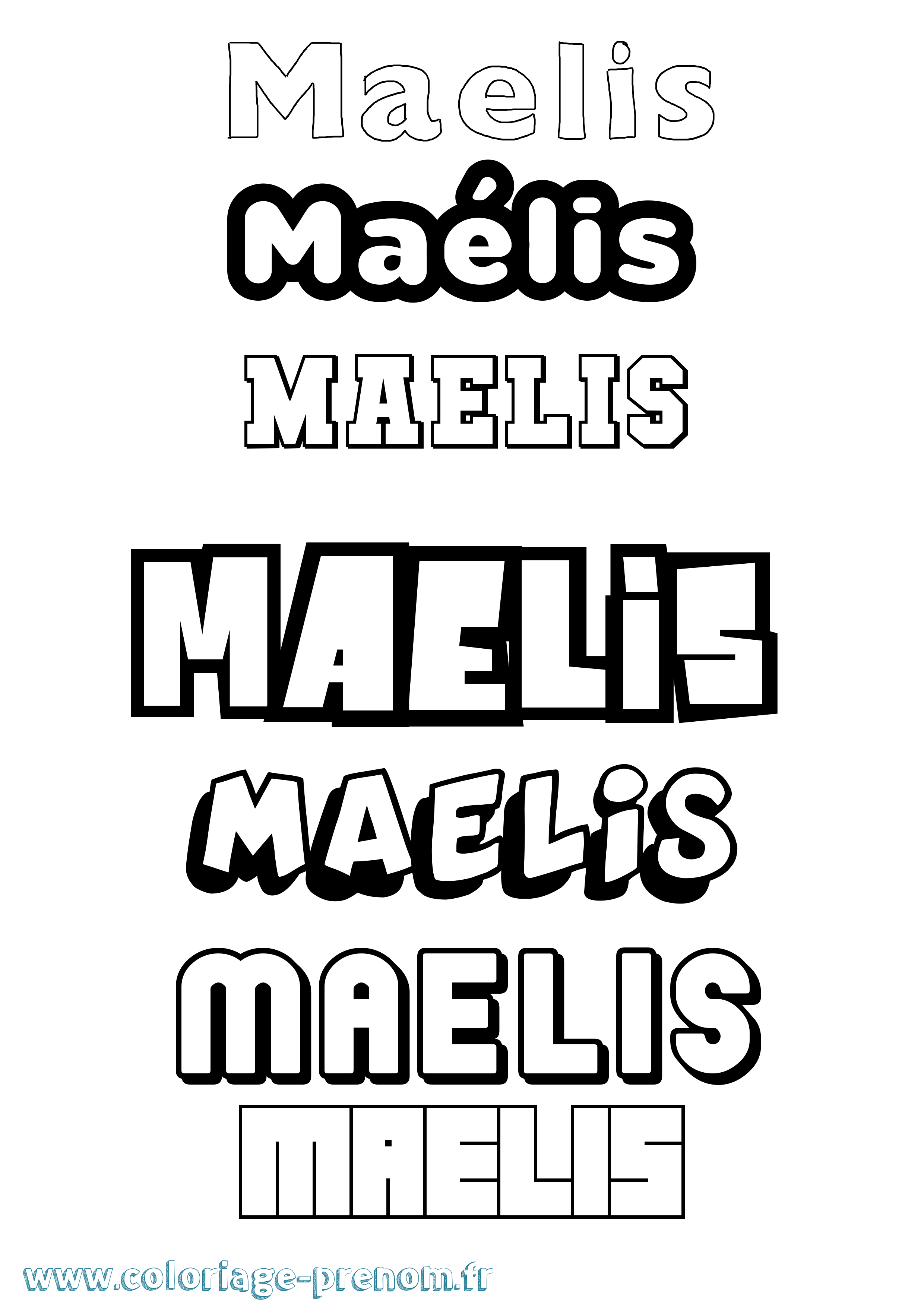 Coloriage prénom Maélis Simple