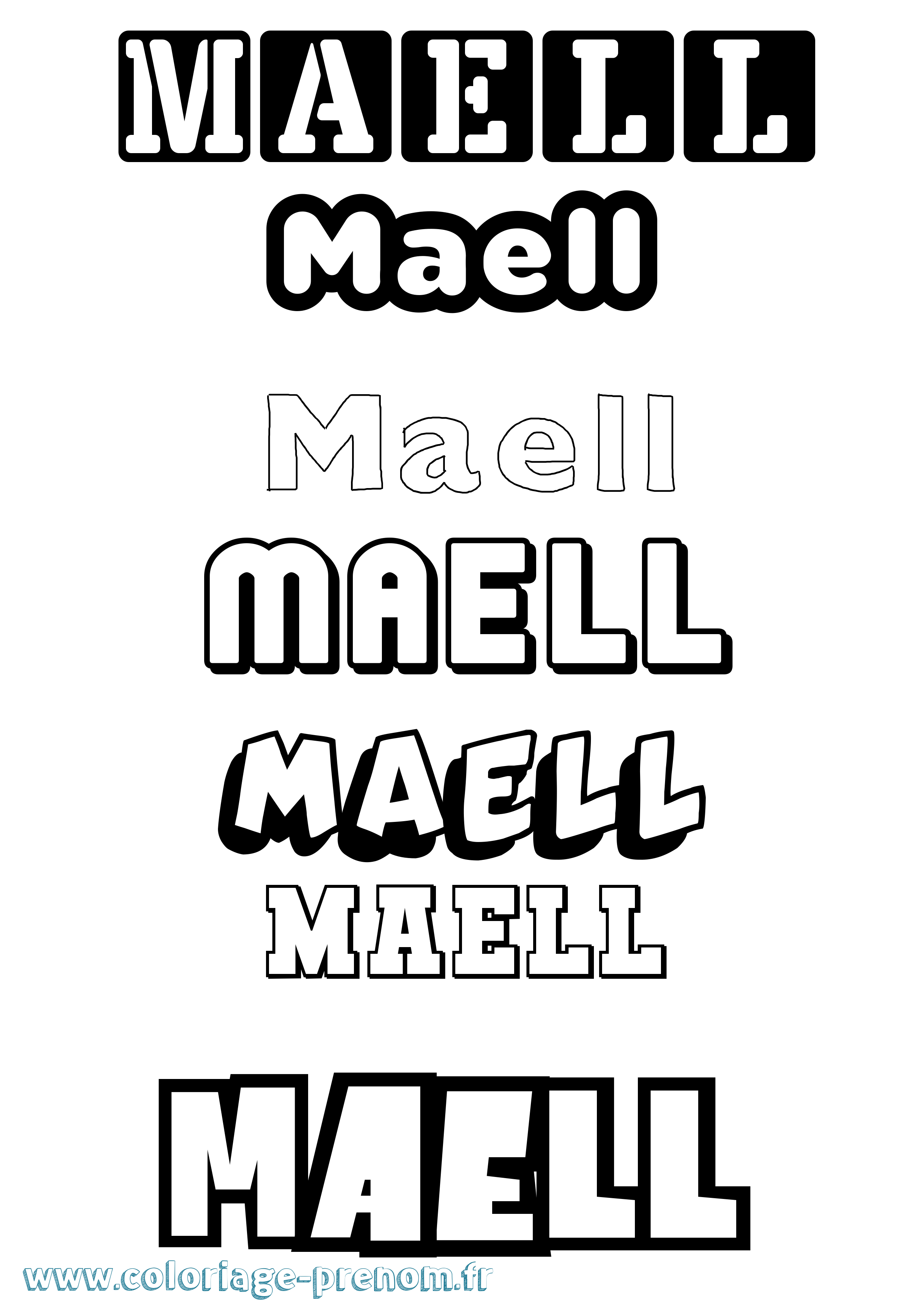 Coloriage prénom Maell Simple