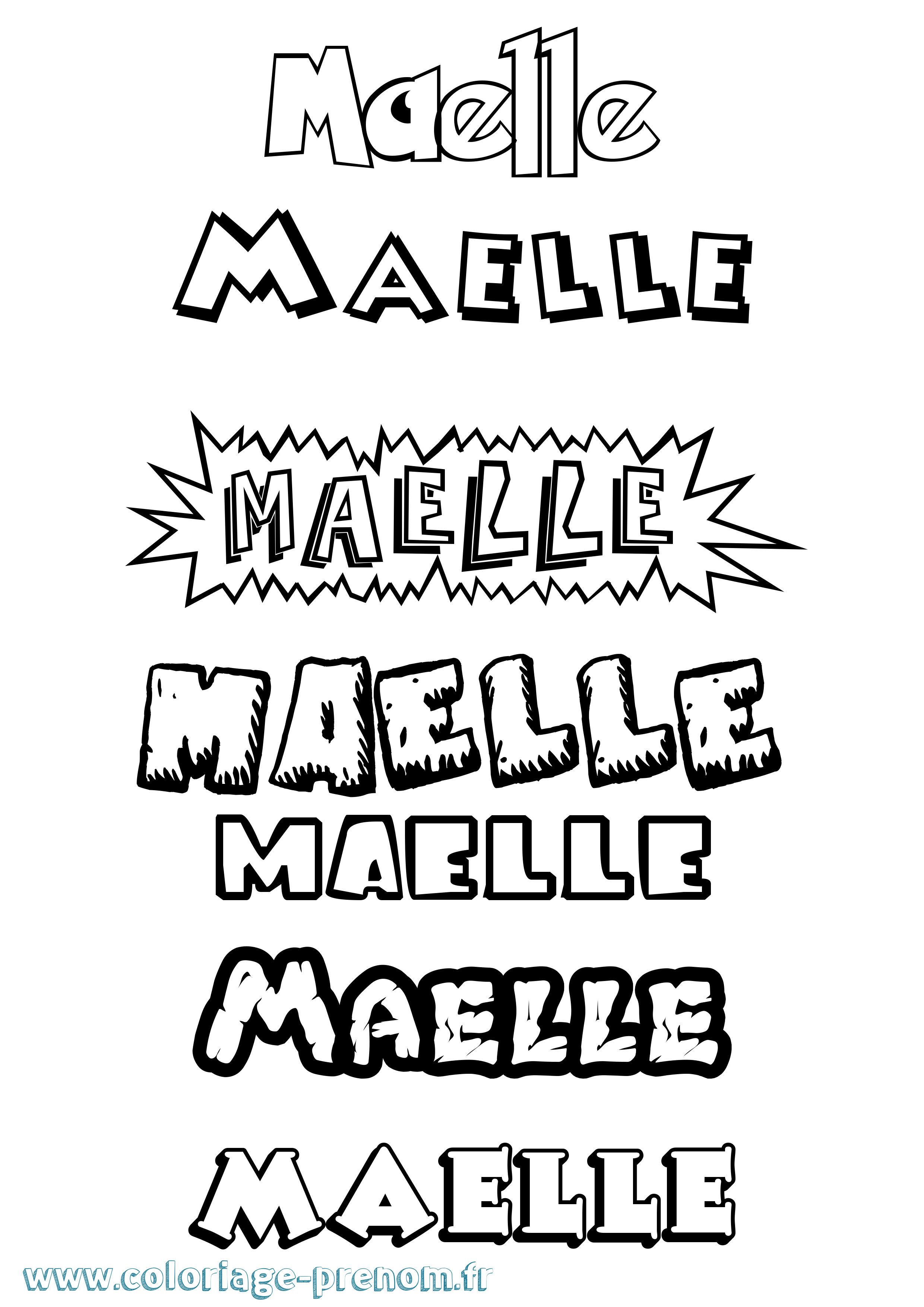 Coloriage prénom Maelle Dessin Animé