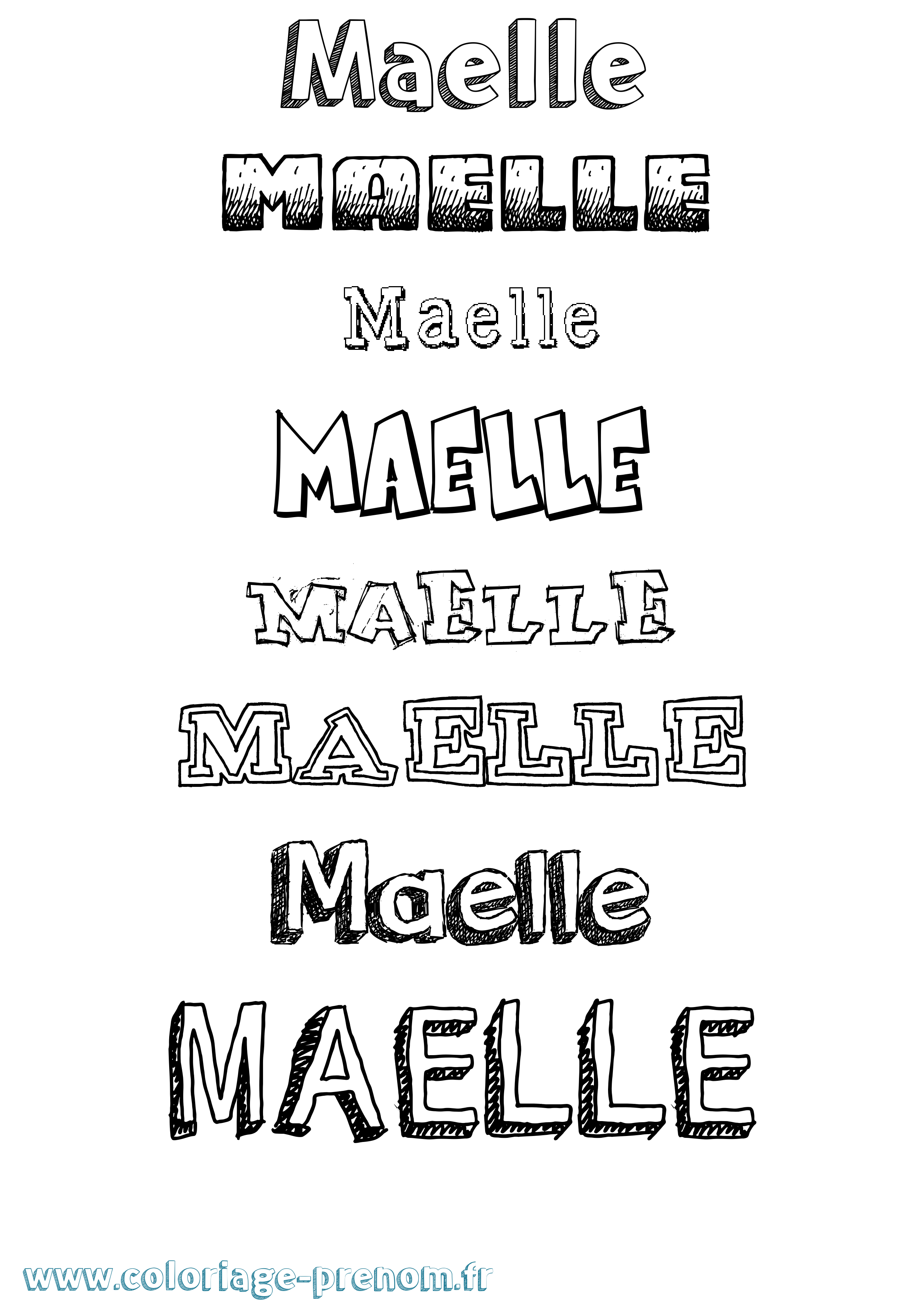 Coloriage prénom Maelle Dessiné