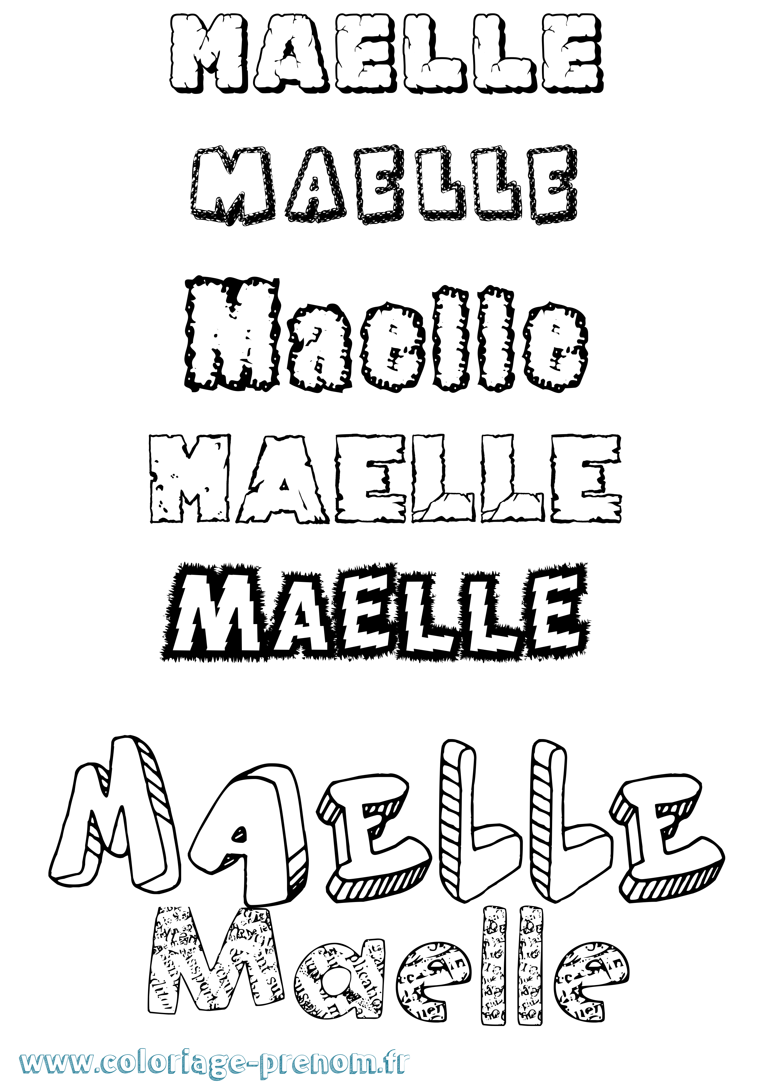 Coloriage Maelle Coloriage prénom Maelle