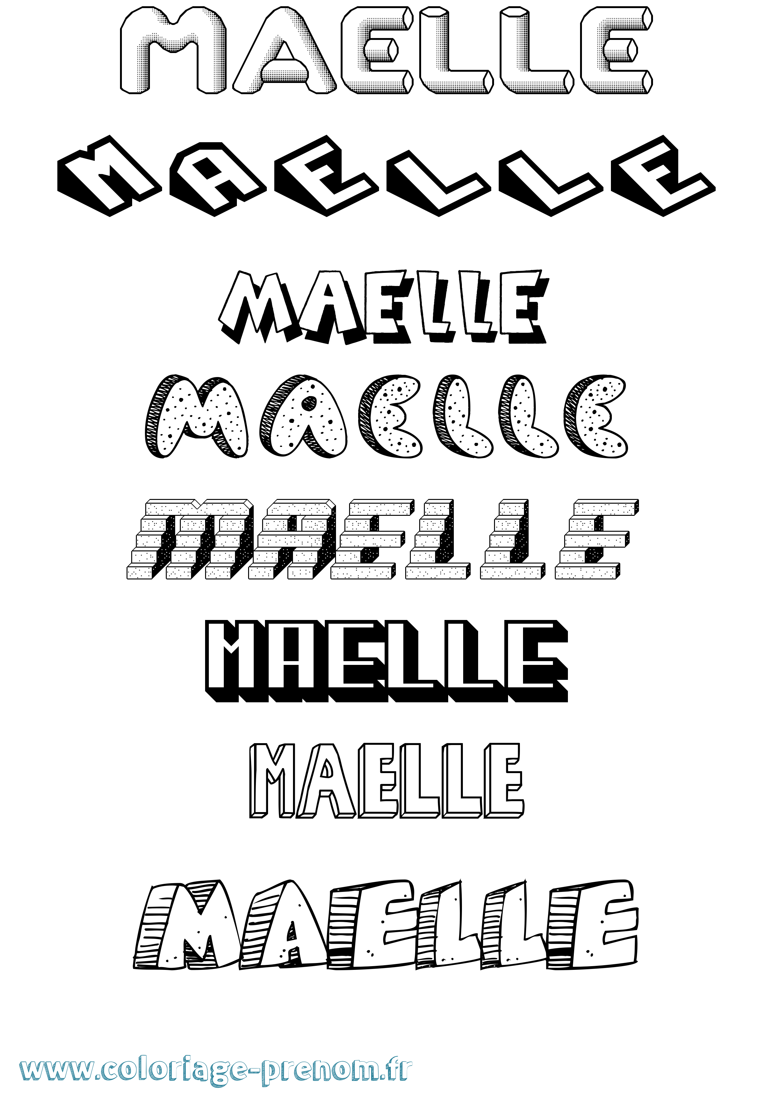 Coloriage Maelle Coloriage prénom Maelle