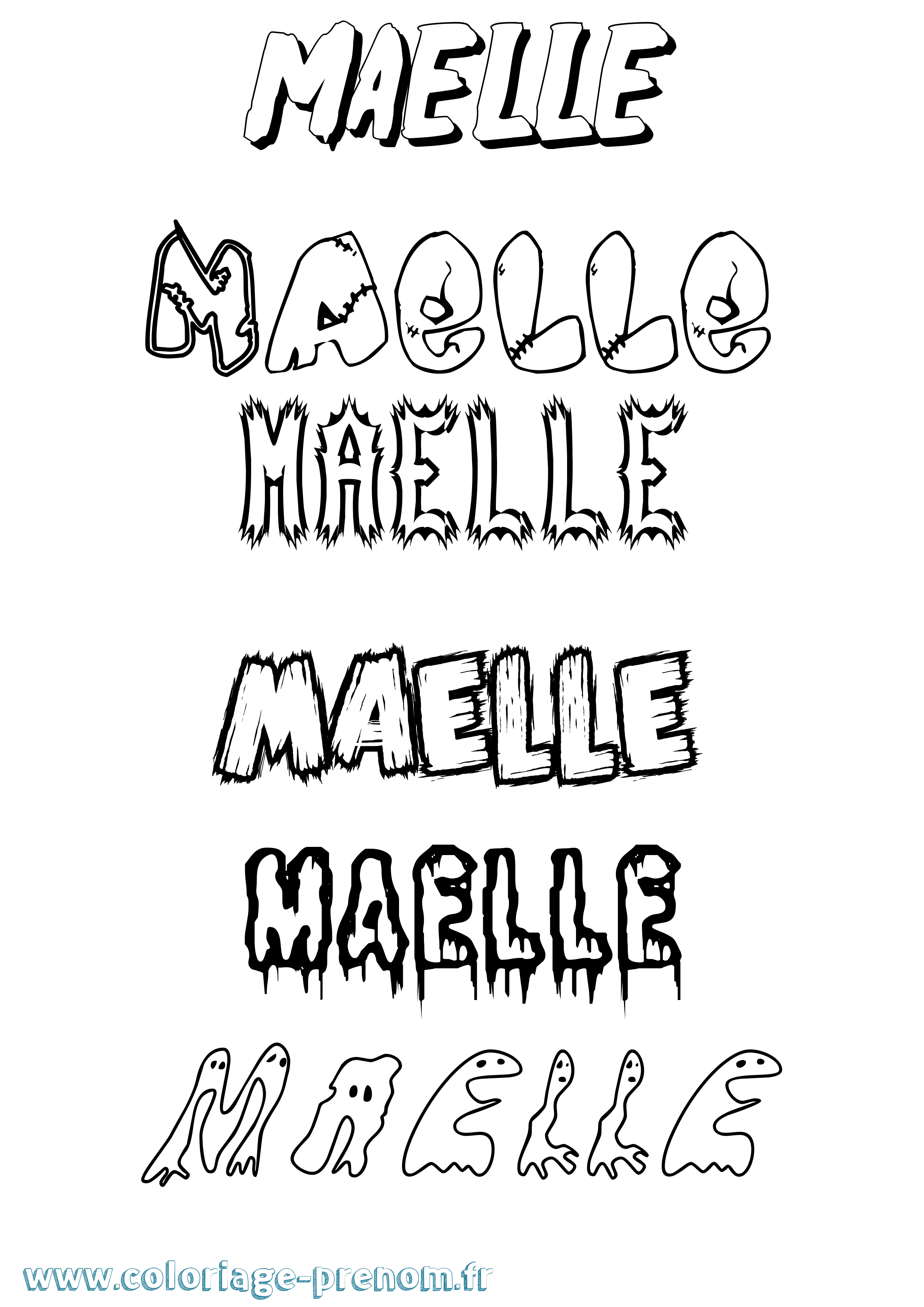Coloriage prénom Maelle Frisson