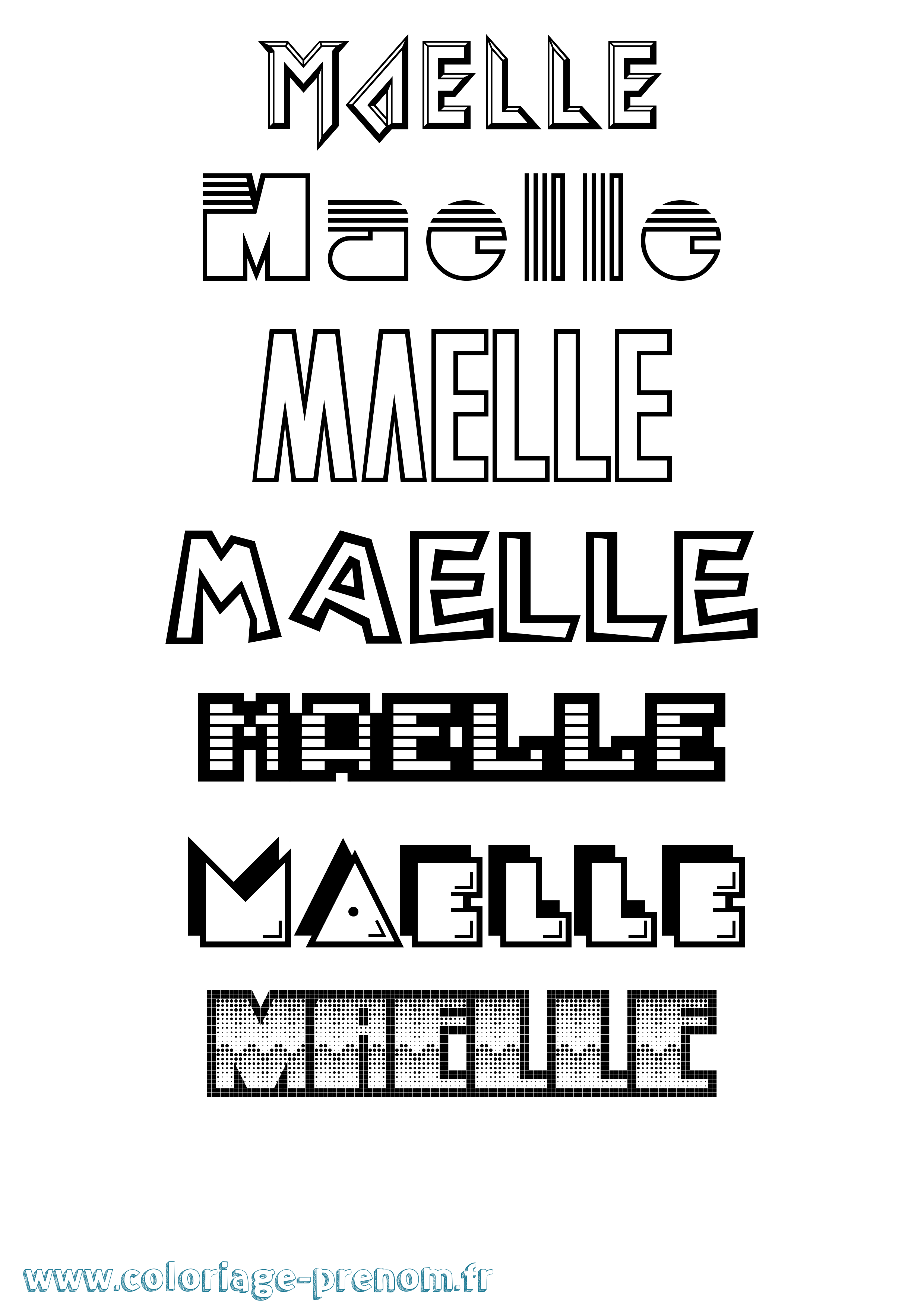 Coloriage Maelle Coloriage prénom Maelle
