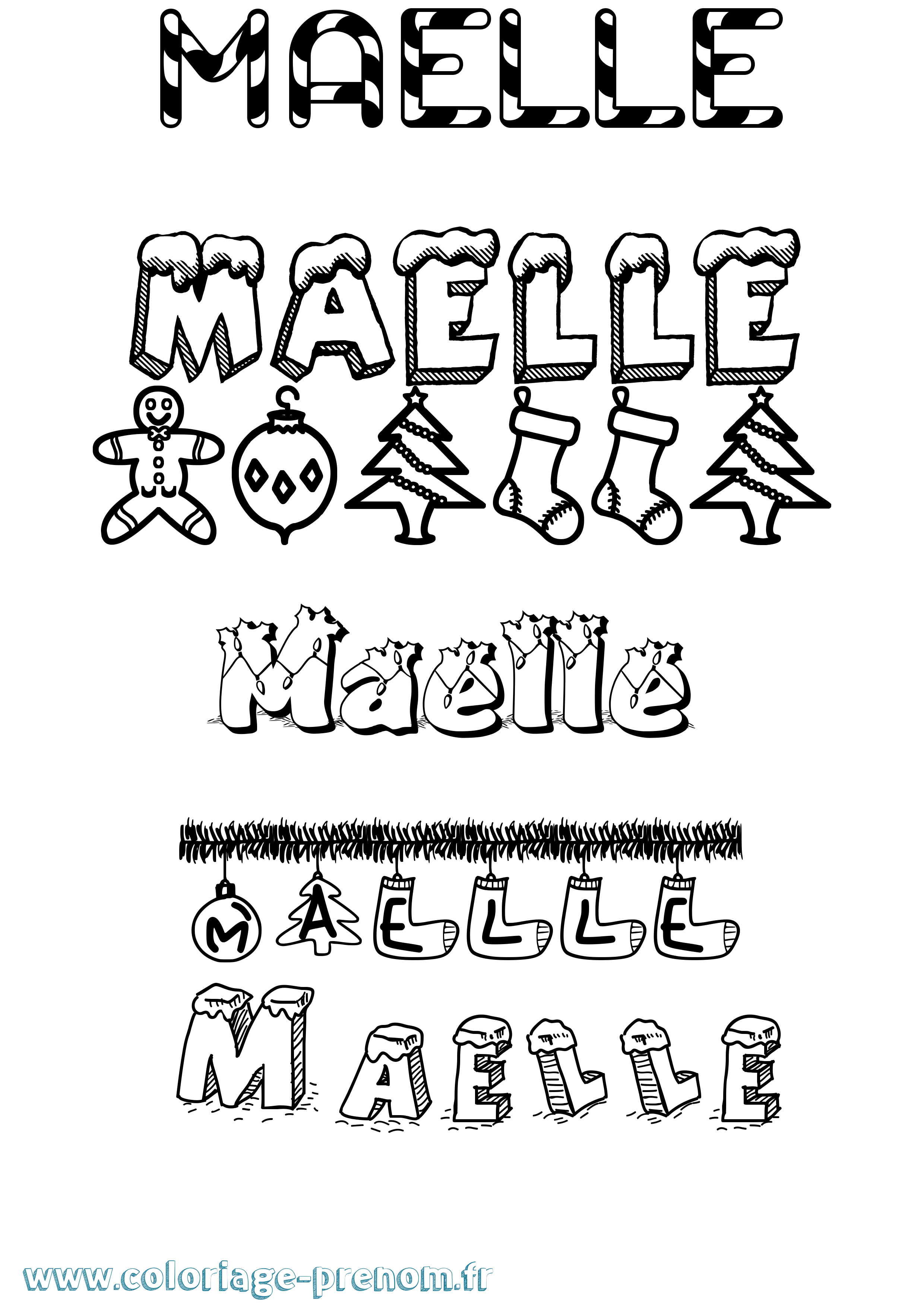 Coloriage Maelle Coloriage prénom Maelle