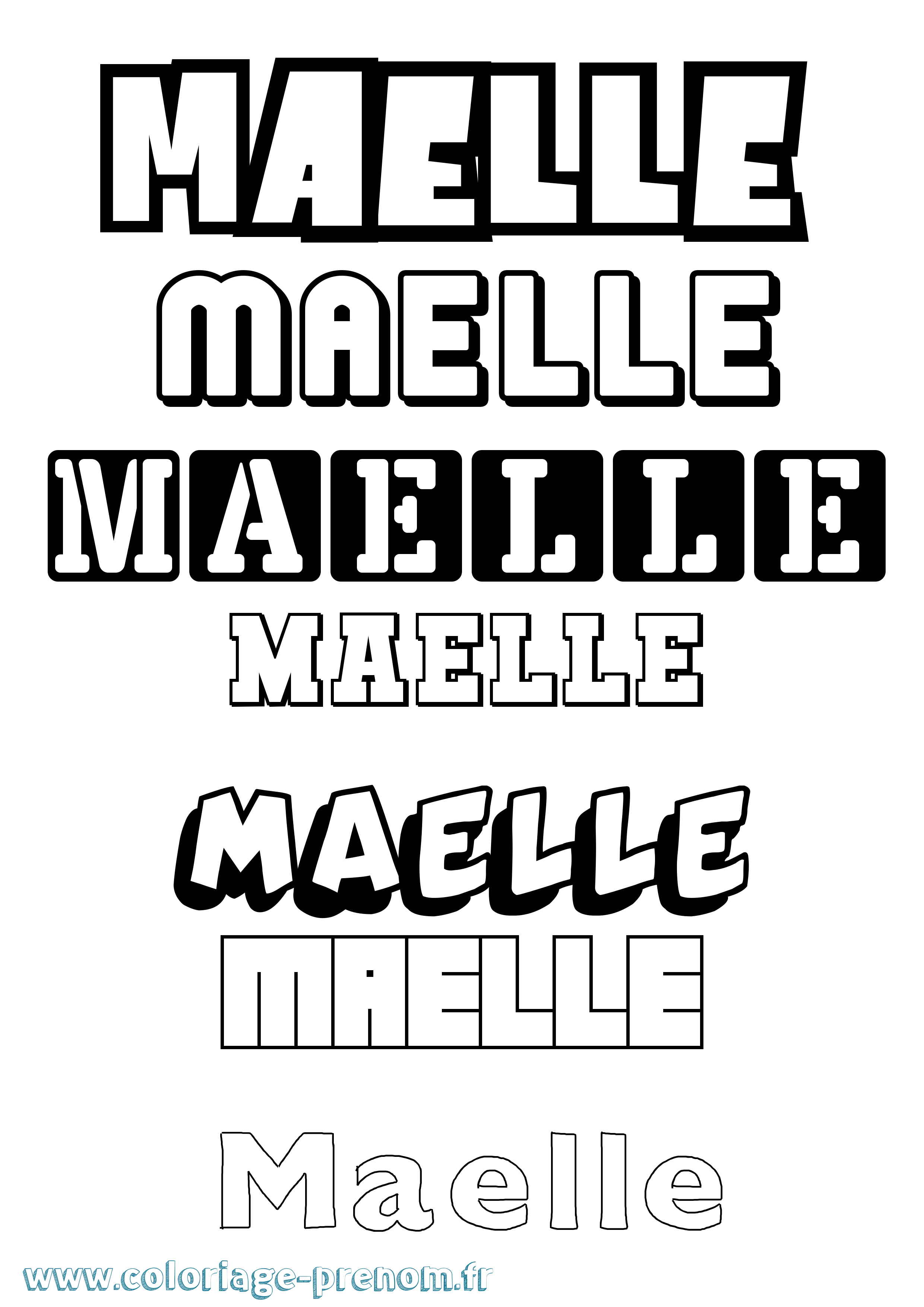 Coloriage prénom Maelle Simple