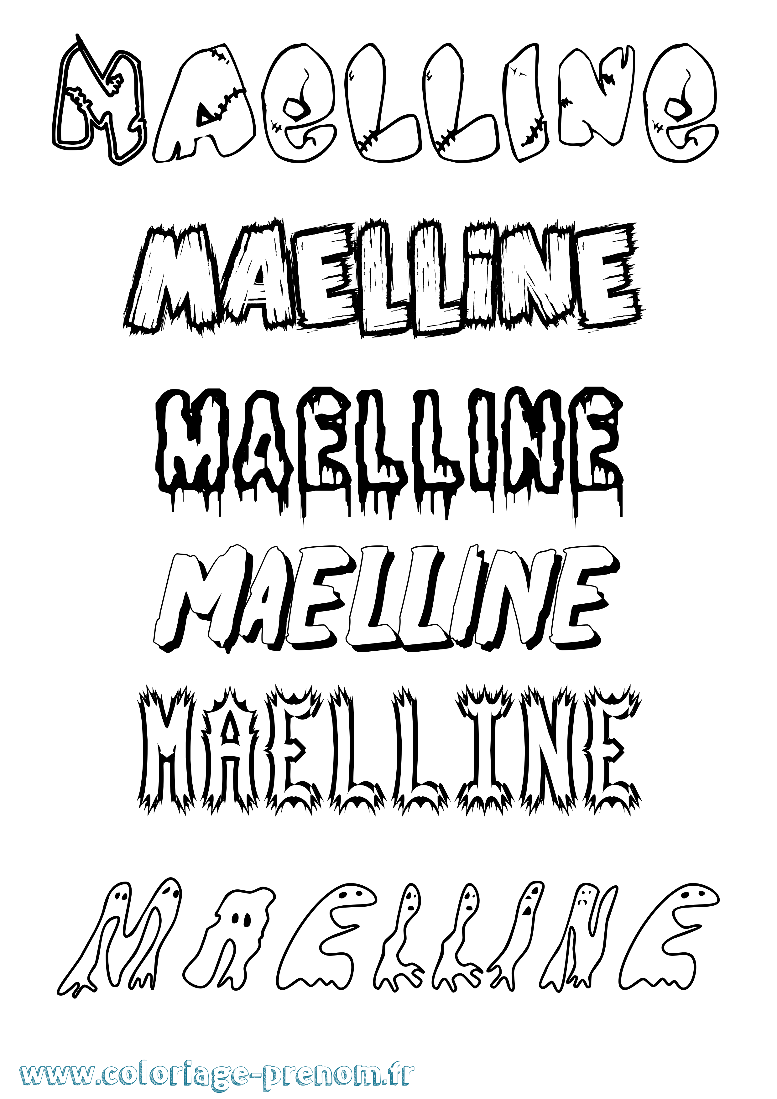 Coloriage Maelline Frisson Coloriage prénom Maelline Frisson