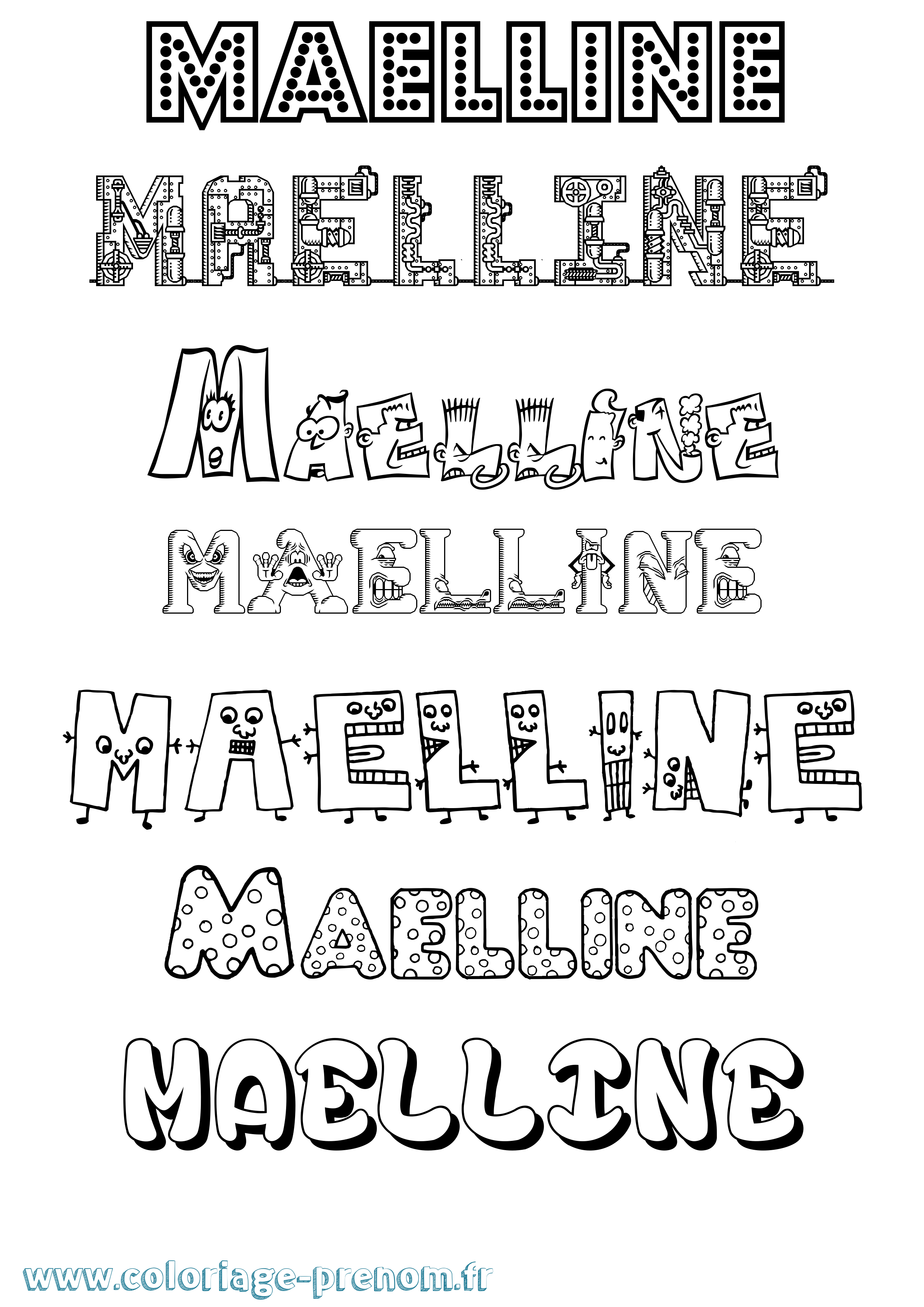 Coloriage prénom Maelline Fun