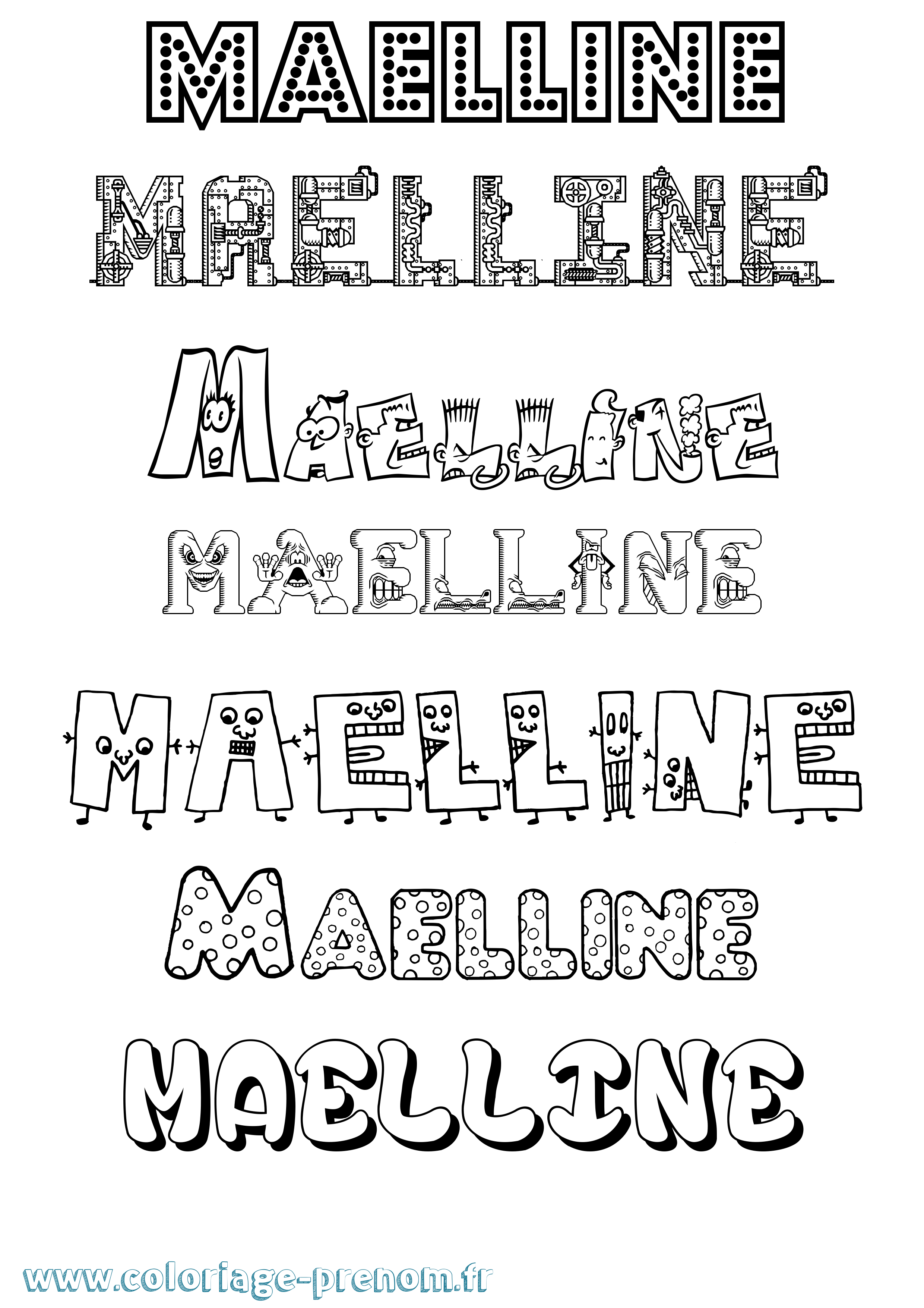 Coloriage Maelline Fun Coloriage prénom Maelline Fun