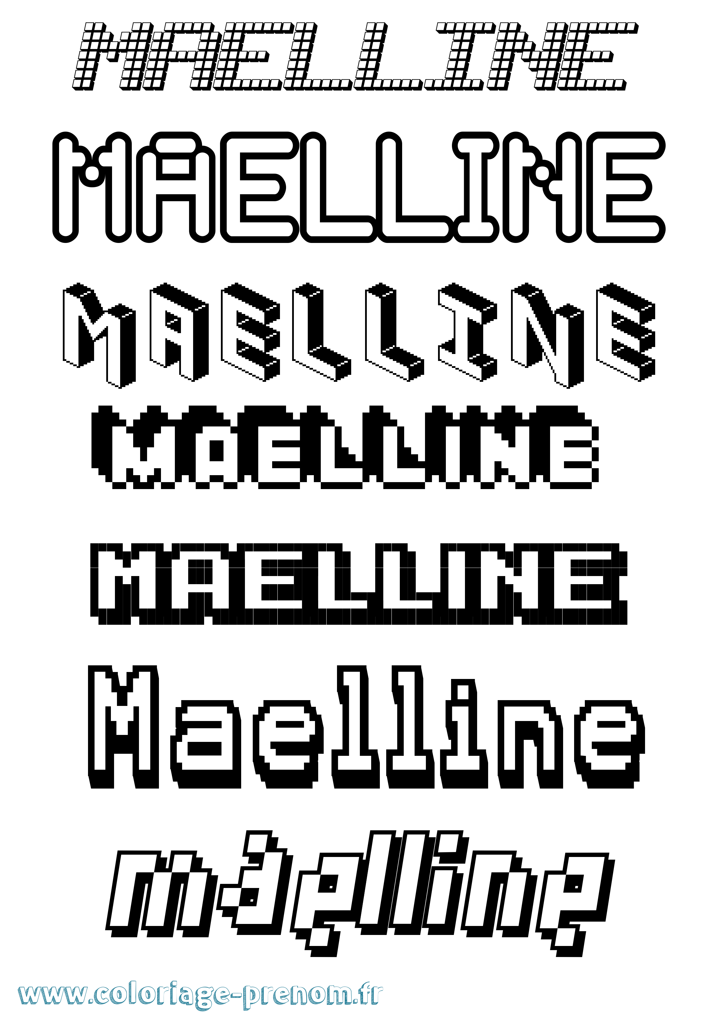 Coloriage Maelline Pixel Coloriage prénom Maelline Pixel