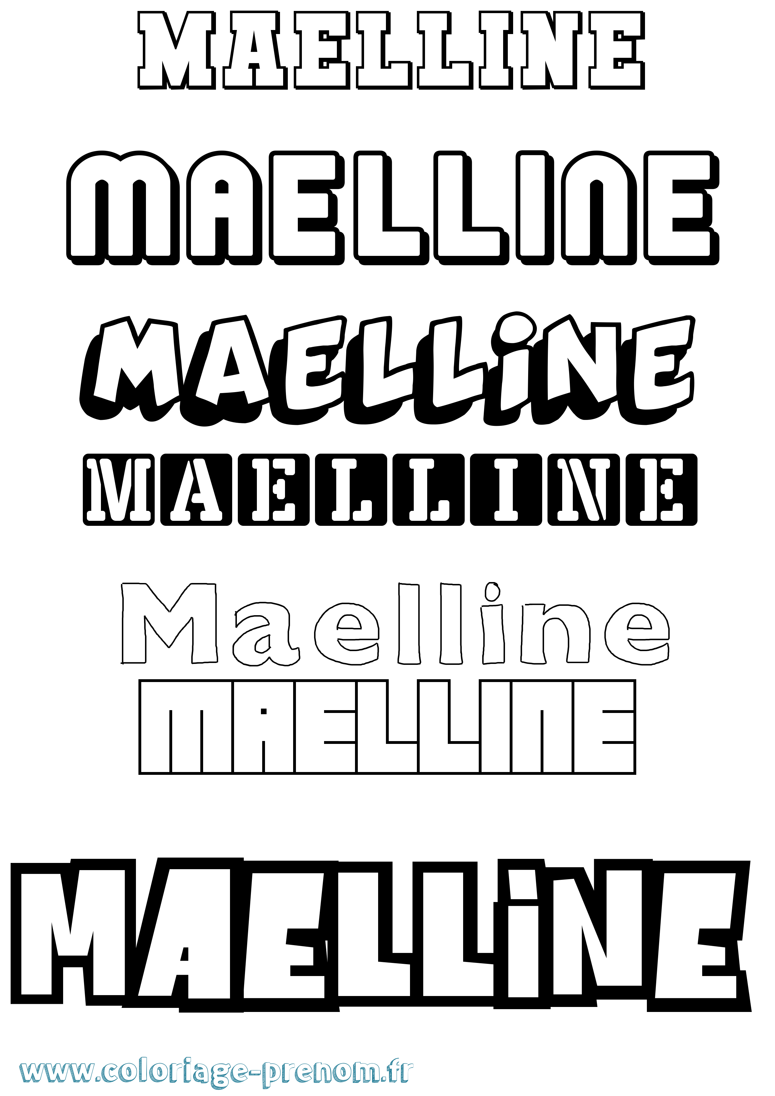 Coloriage prénom Maelline Simple