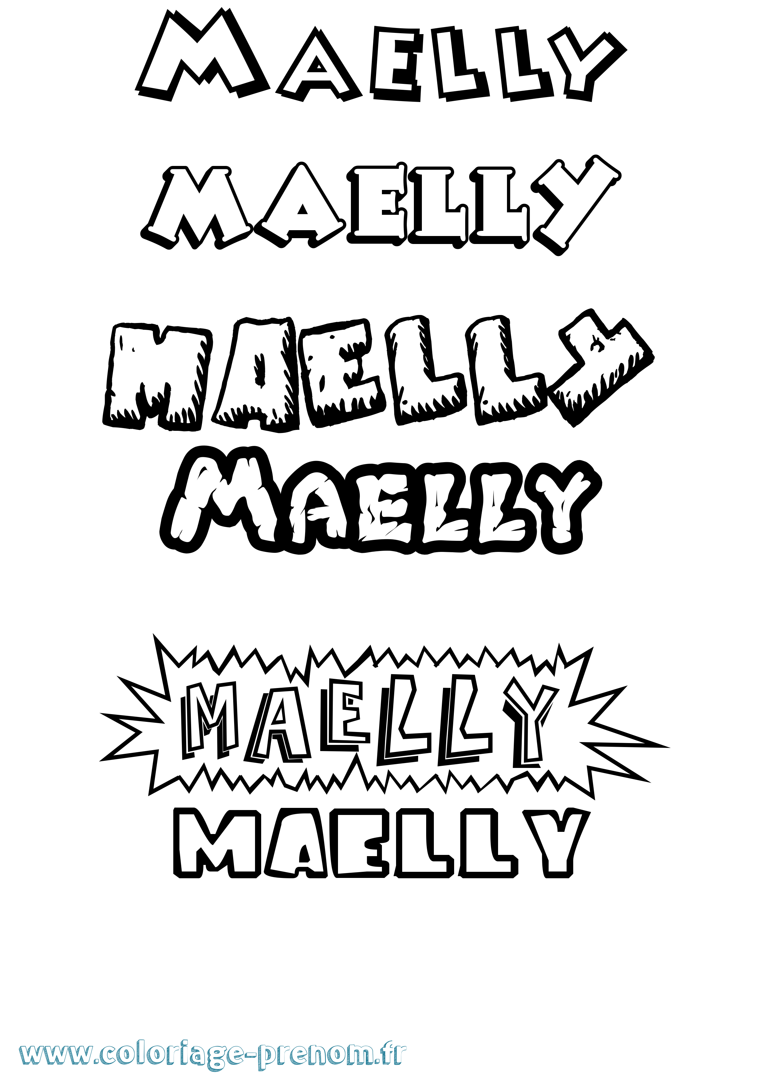 Coloriage prénom Maelly Dessin Animé