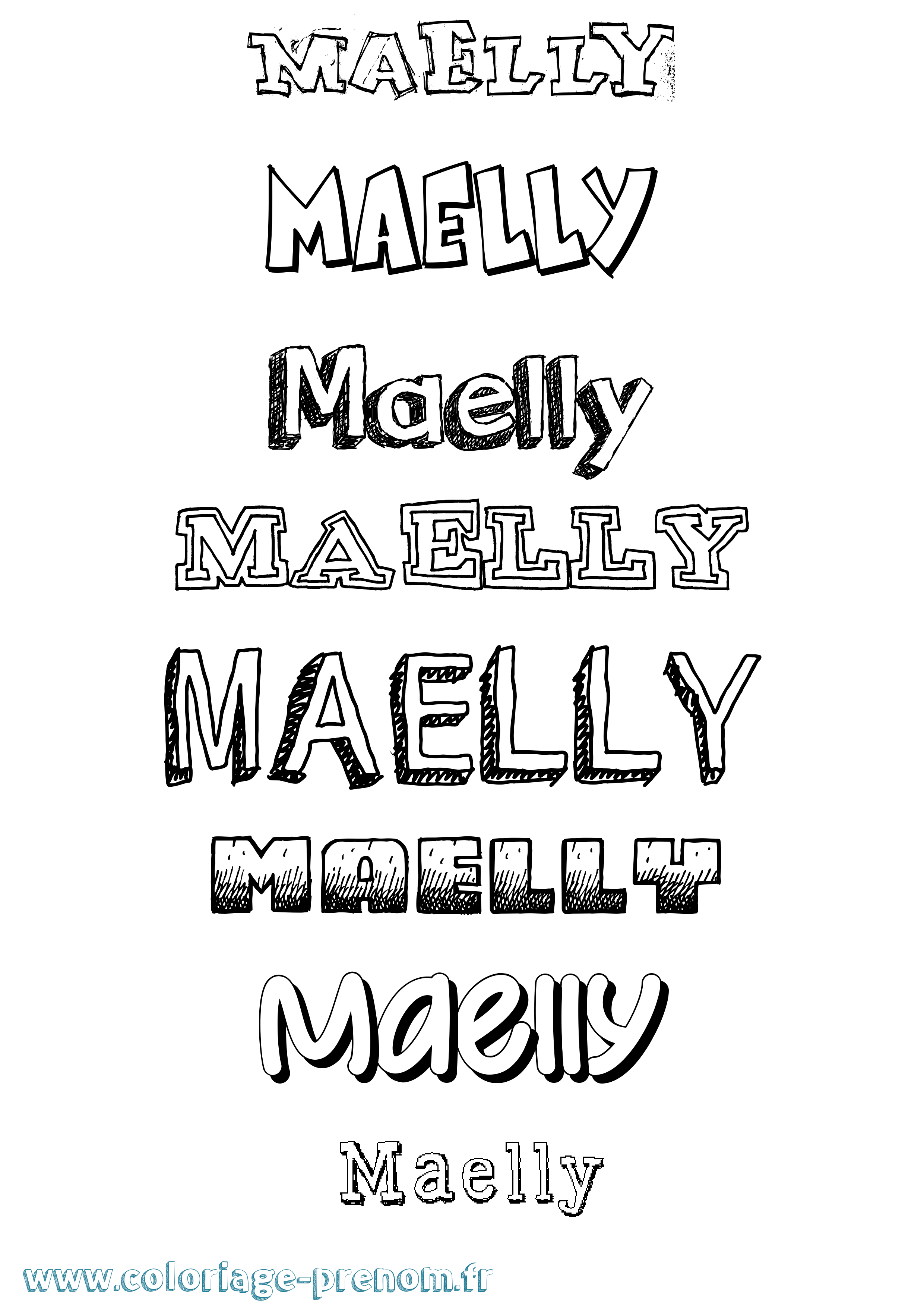 Coloriage prénom Maelly Dessiné