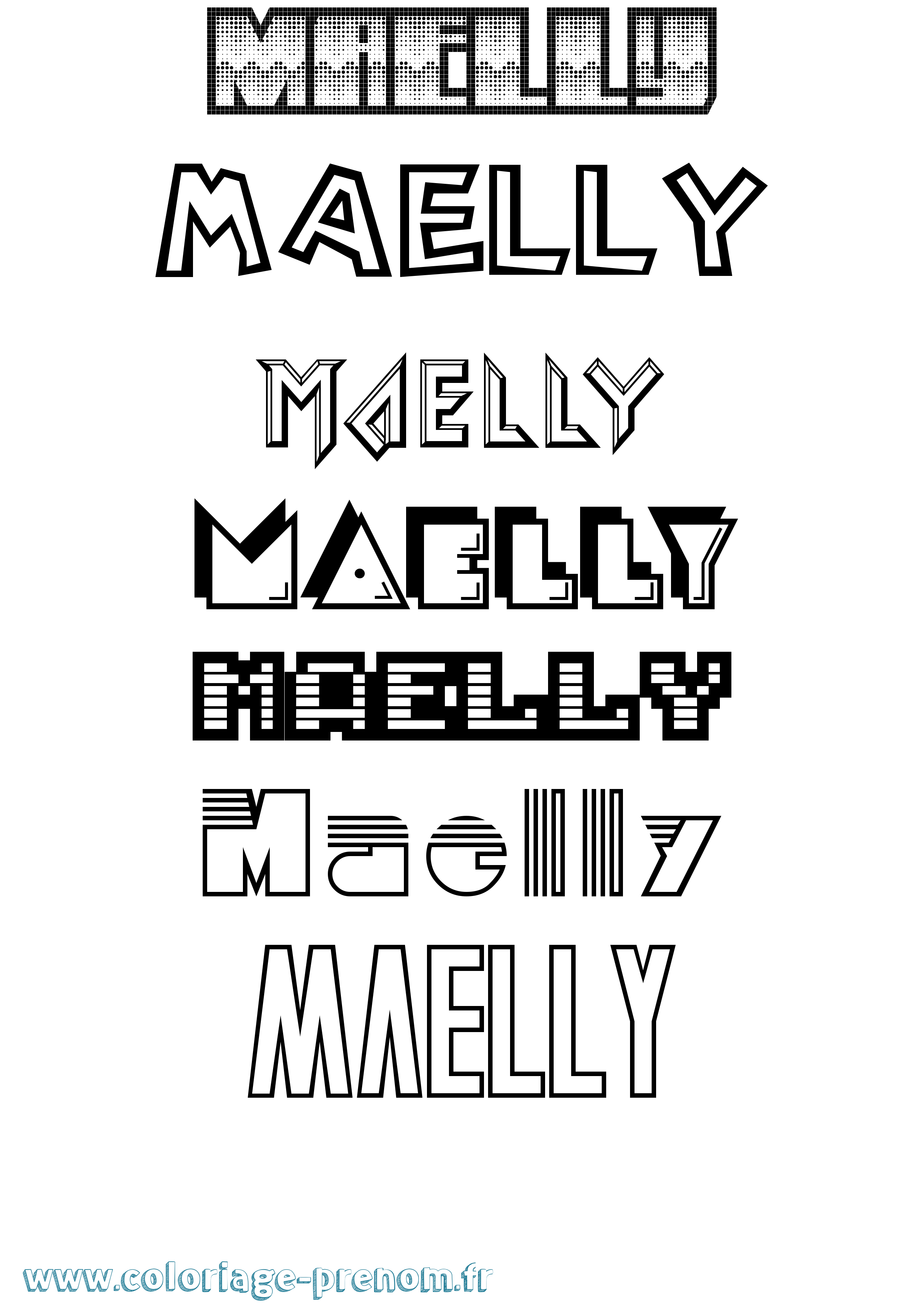 Coloriage prénom Maelly Jeux Vidéos