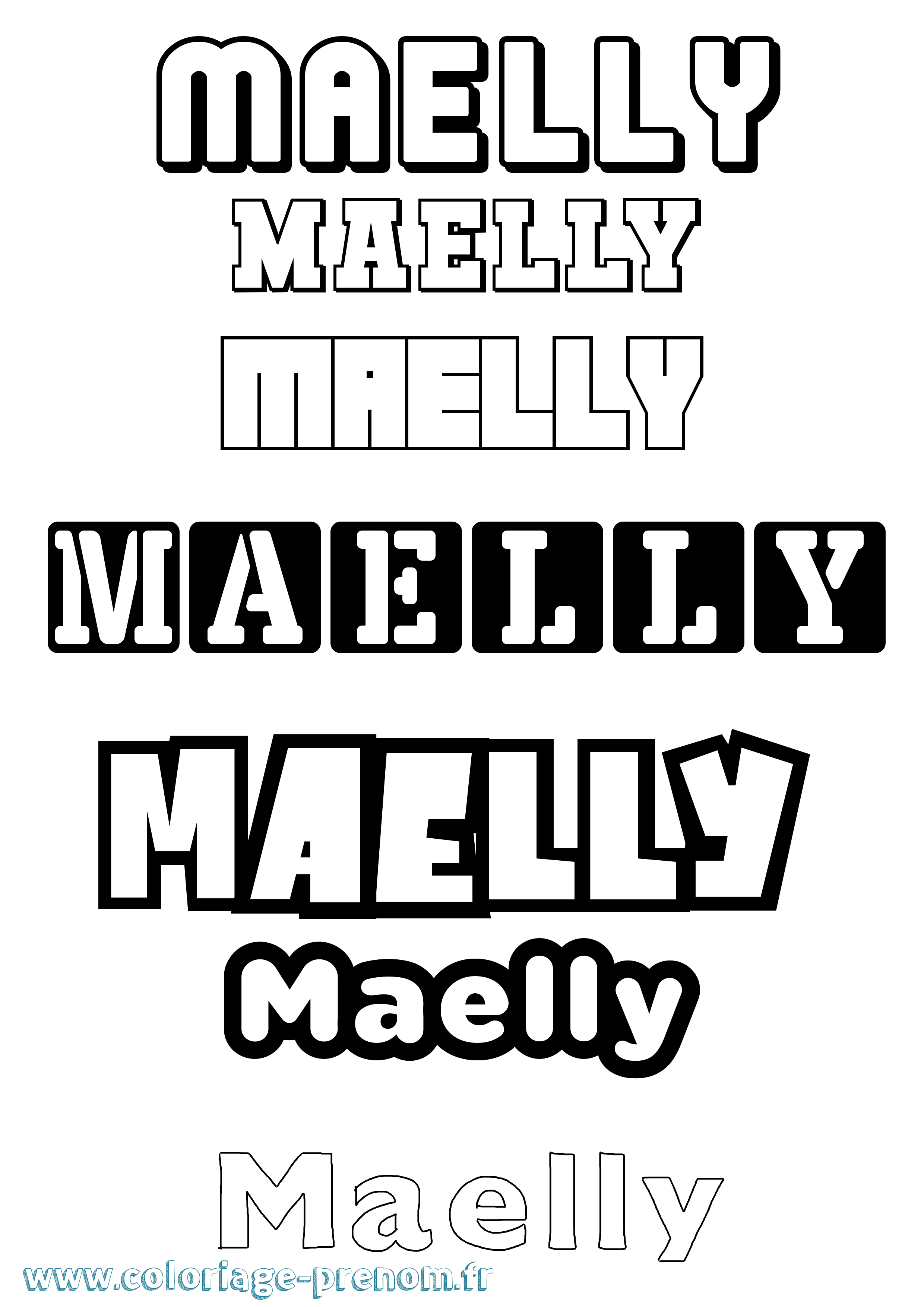 Coloriage prénom Maelly Simple