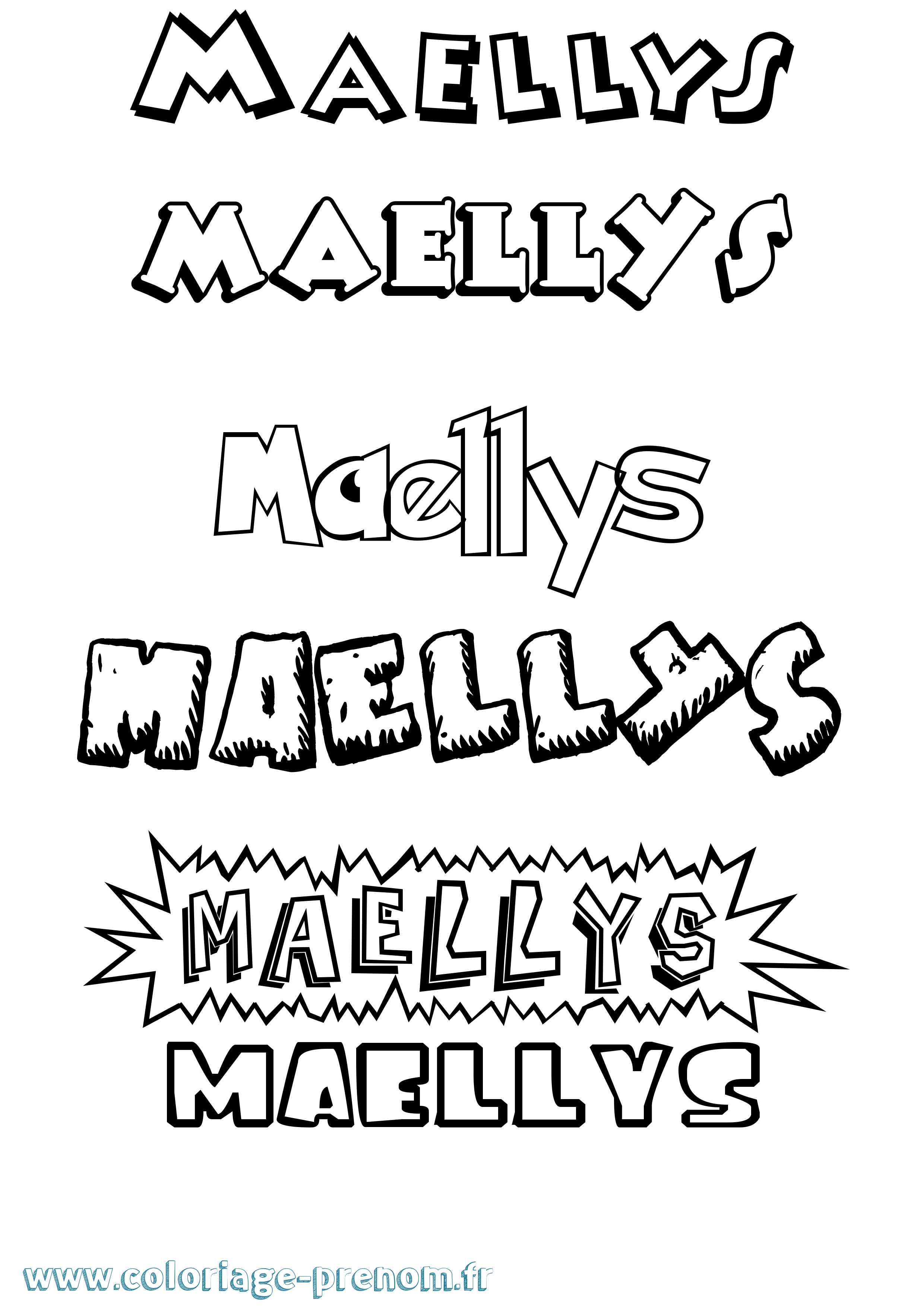 Coloriage prénom Maellys Dessin Animé