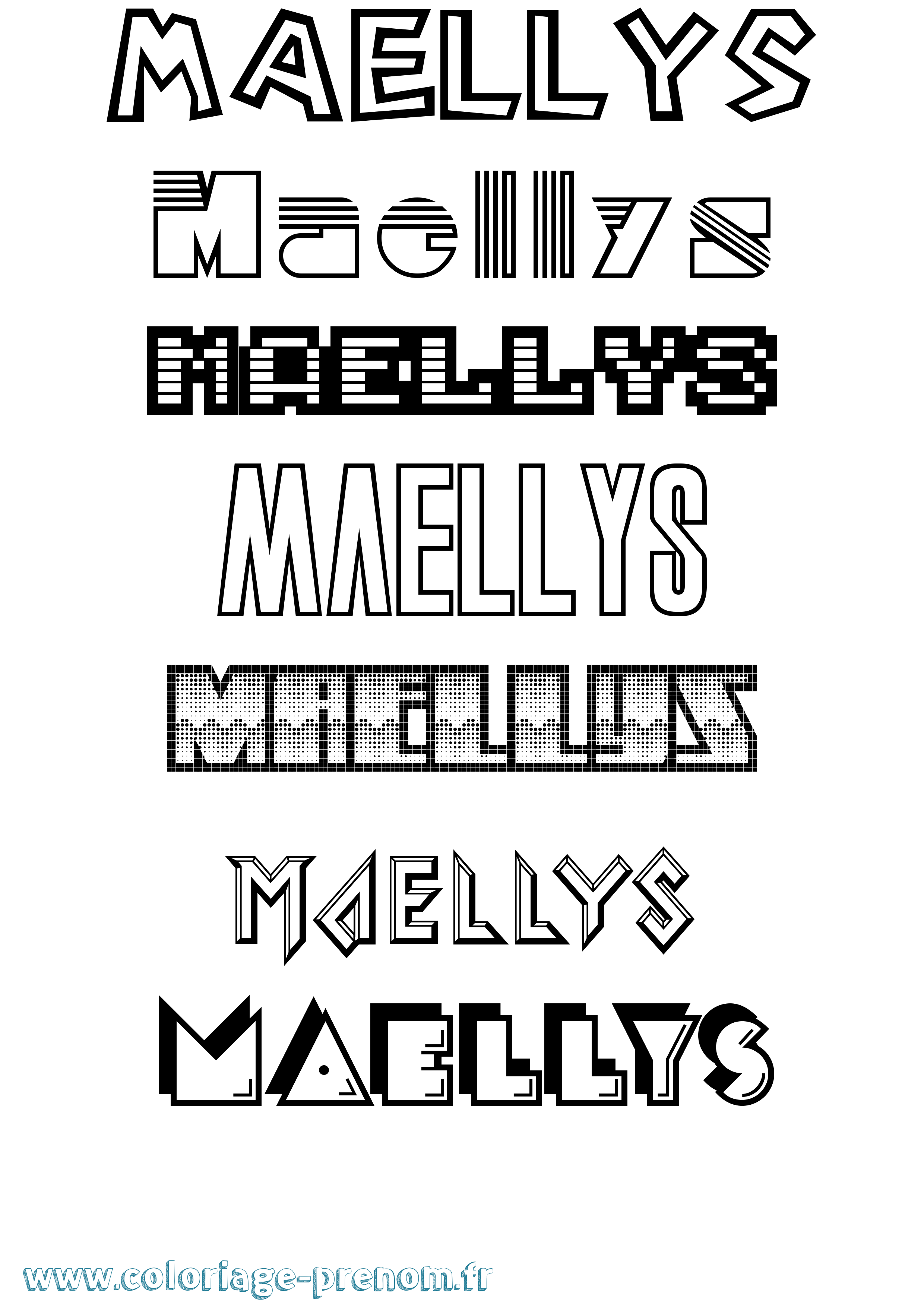 Coloriage prénom Maellys Jeux Vidéos