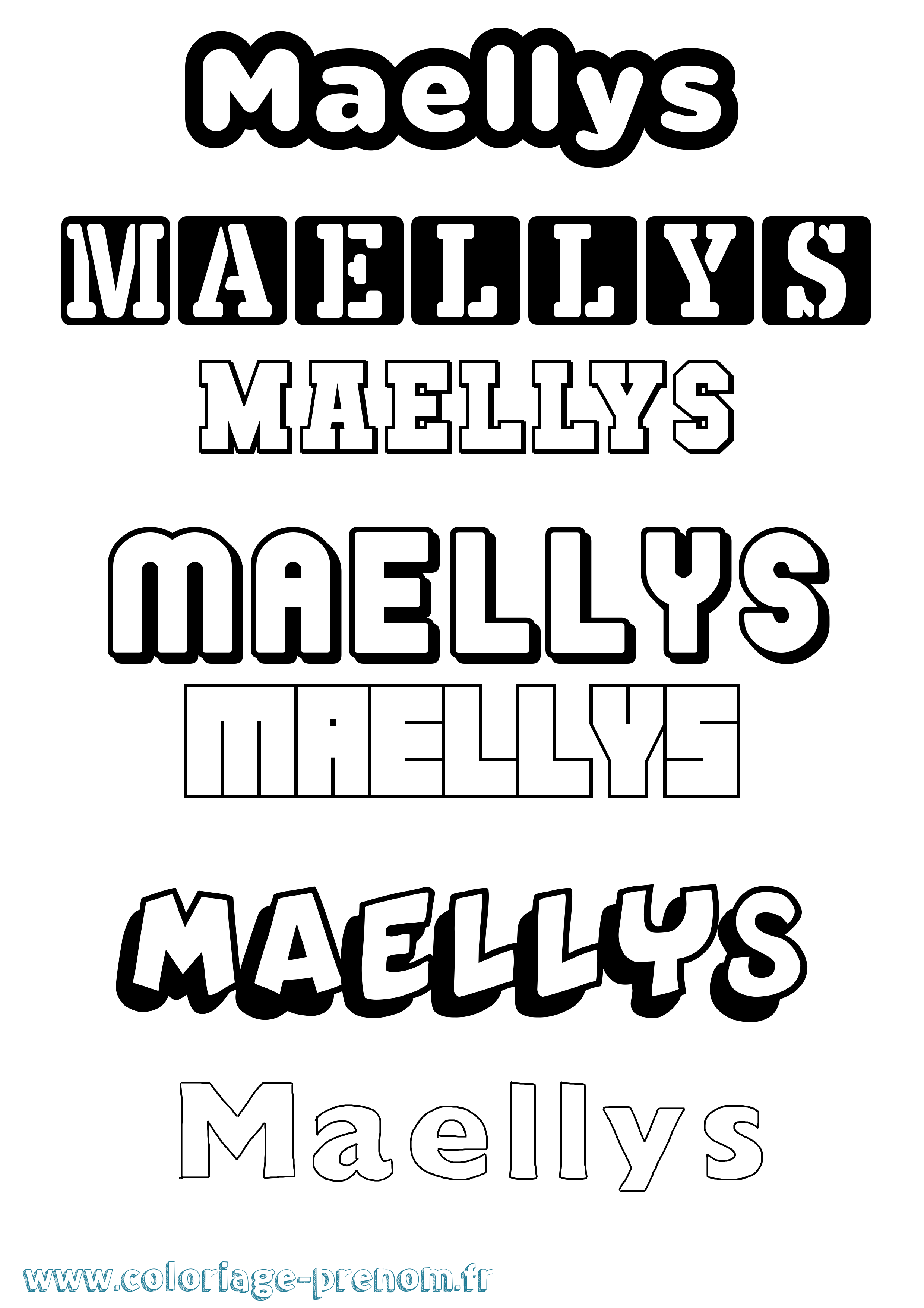 Coloriage prénom Maellys Simple