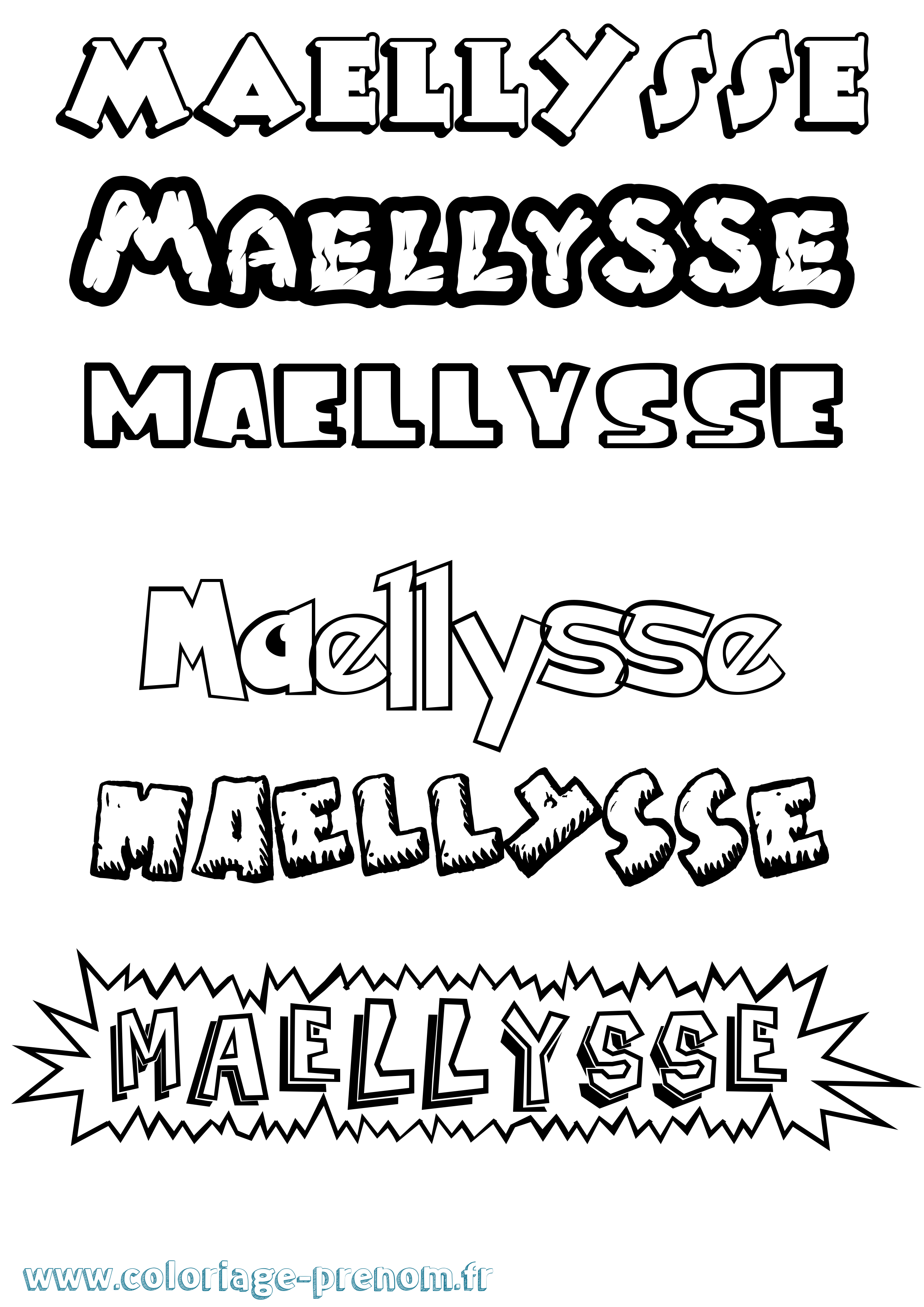 Coloriage prénom Maellysse Dessin Animé