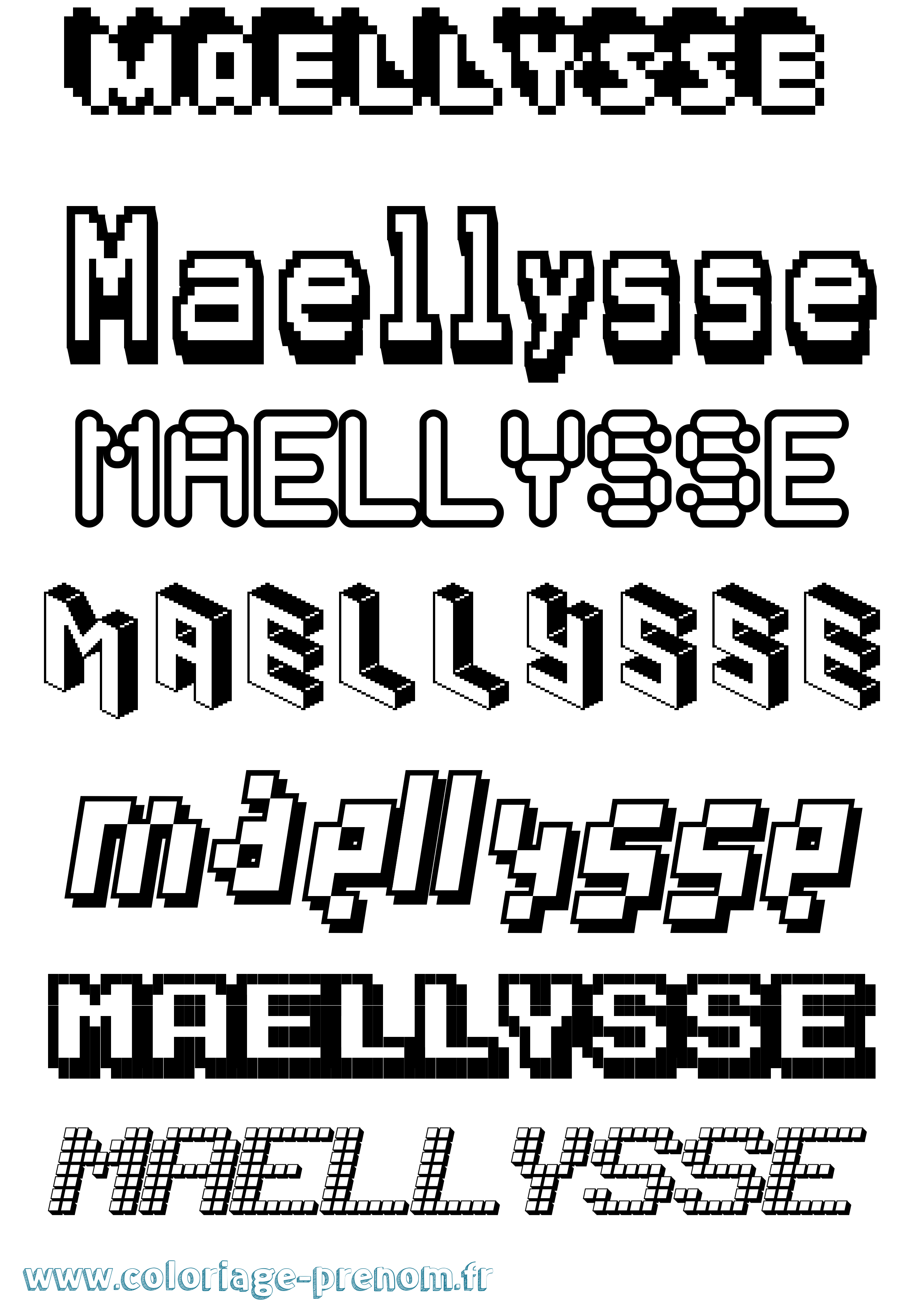 Coloriage prénom Maellysse Pixel