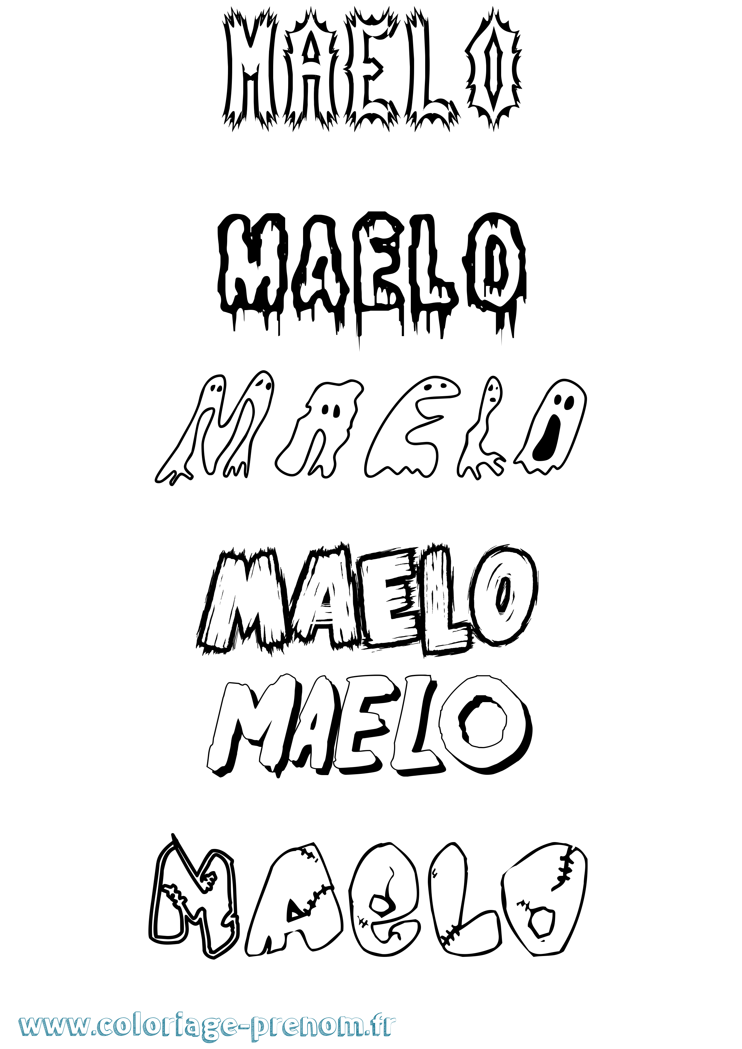 Coloriage prénom Maelo Frisson