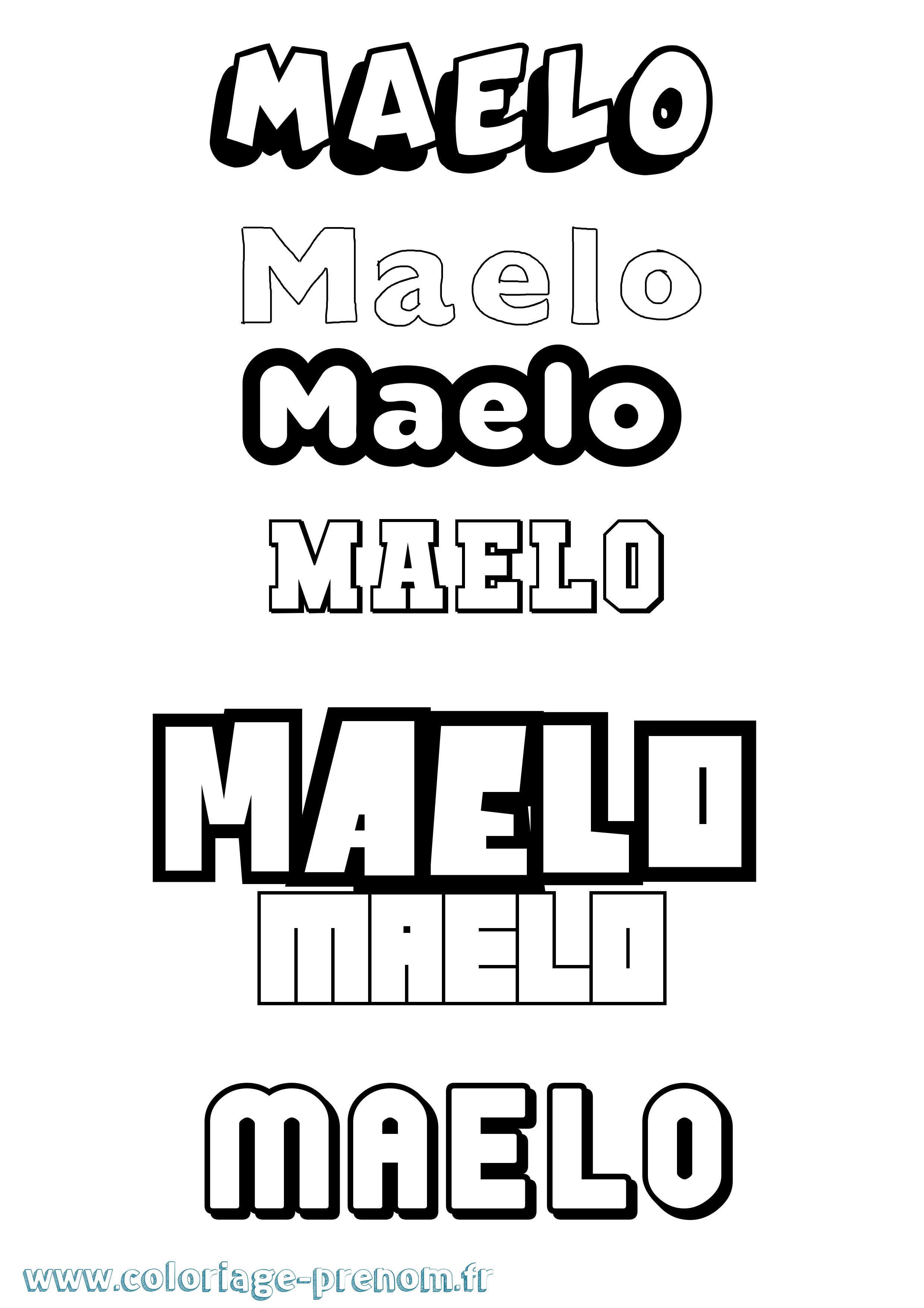 Coloriage prénom Maelo Simple