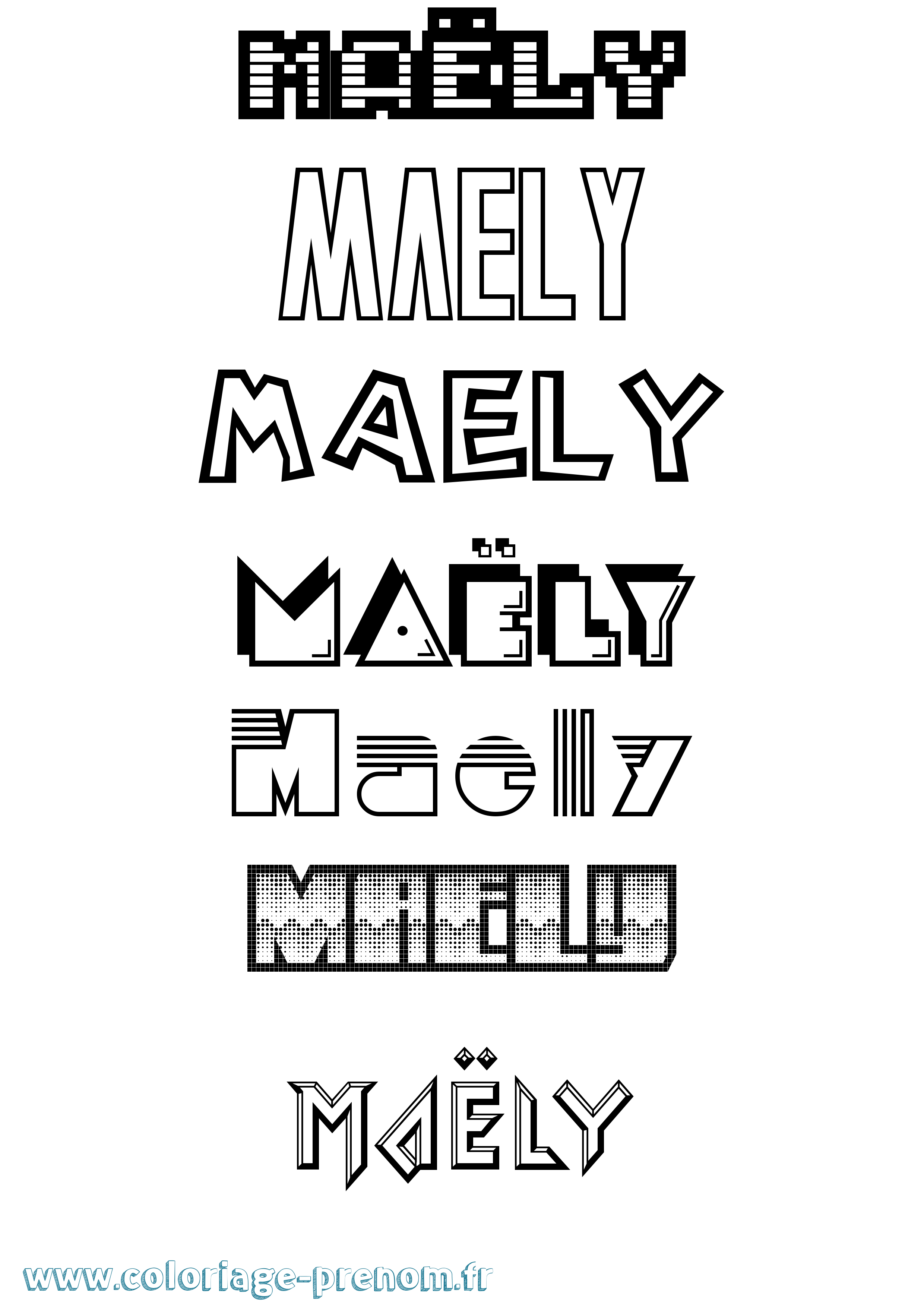 Coloriage Maëly Jeux Vidéos Coloriage prénom Maëly Jeux Vidéos