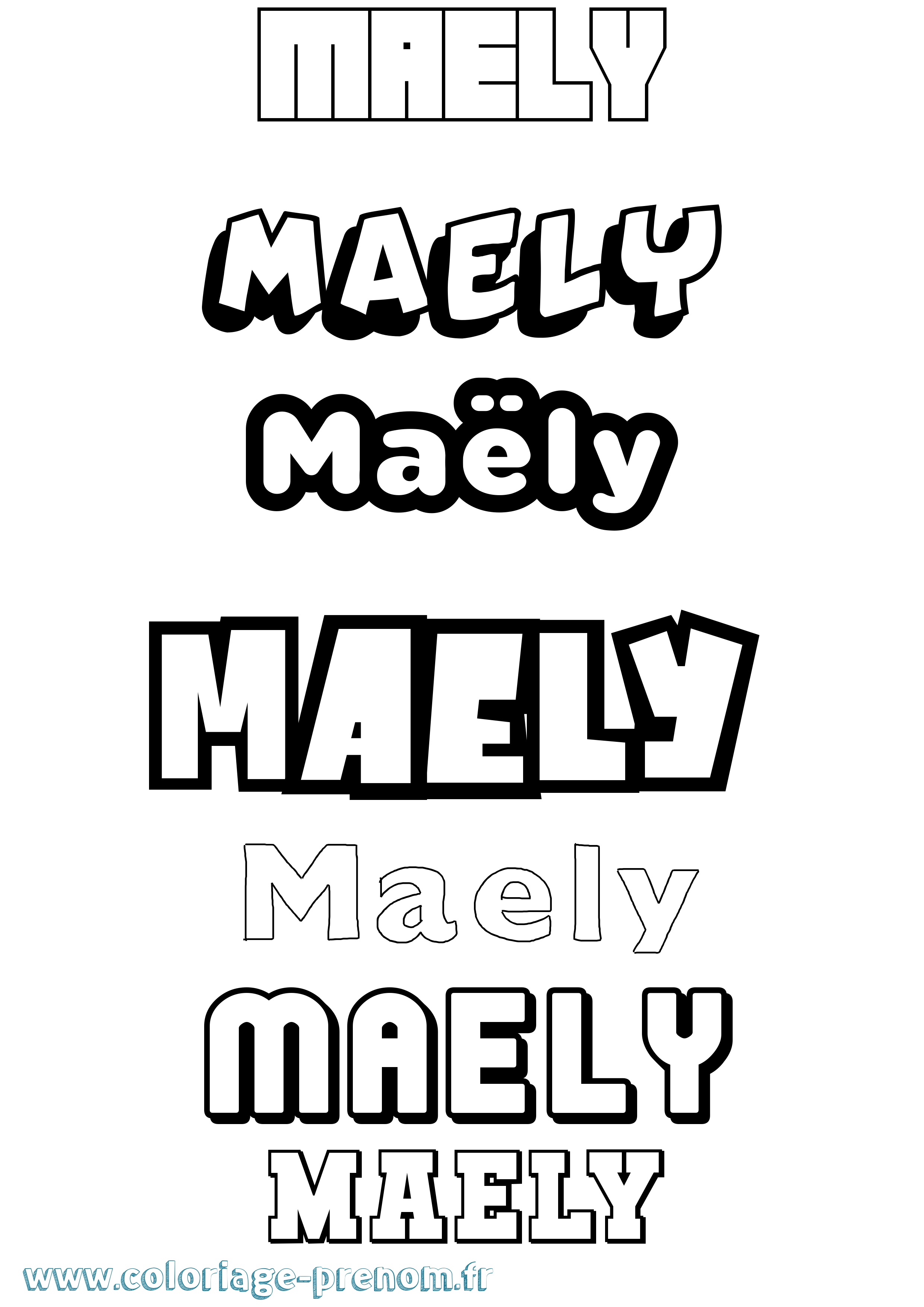 Coloriage Maëly Simple Coloriage prénom Maëly Simple