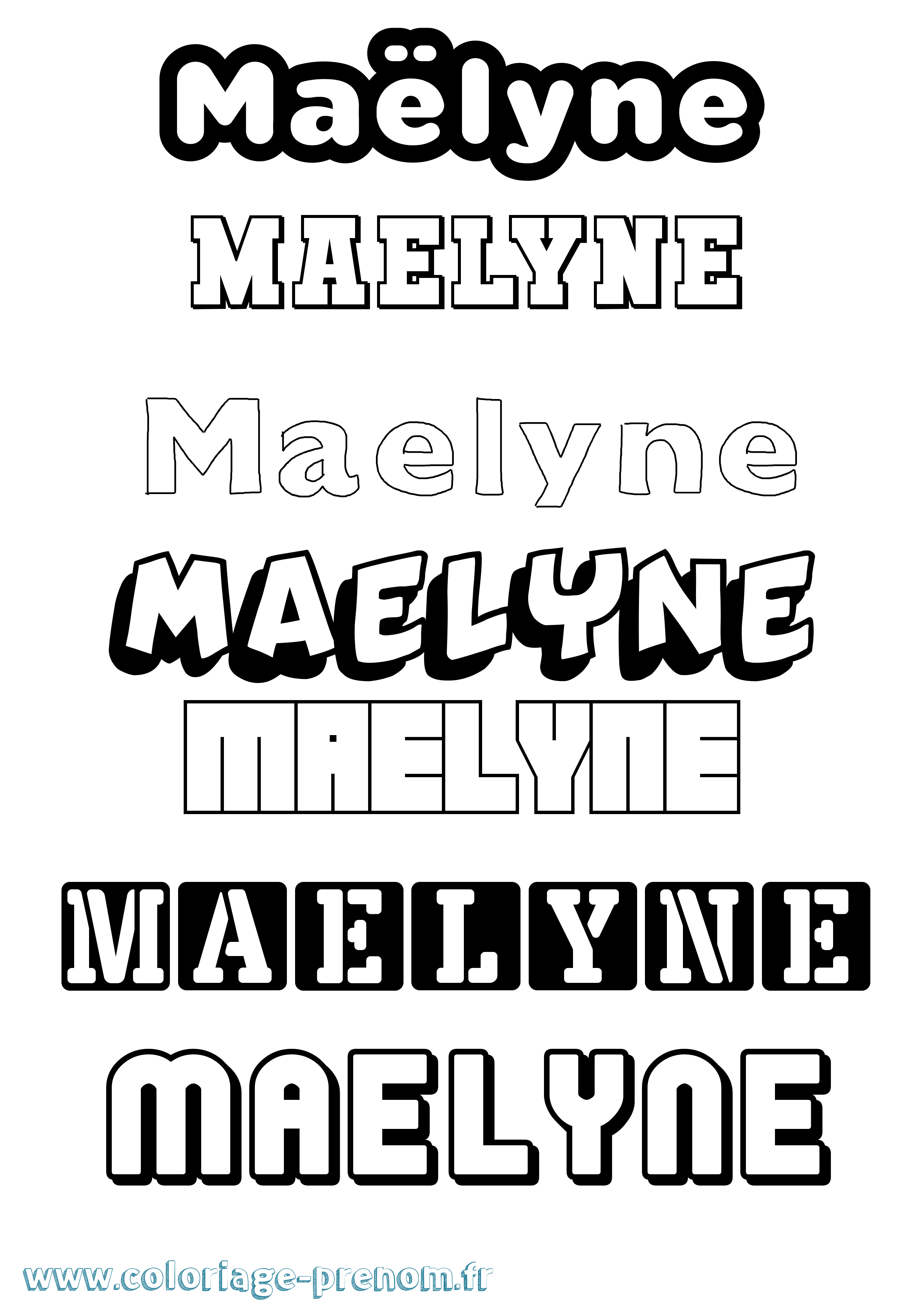 Coloriage prénom Maëlyne Simple