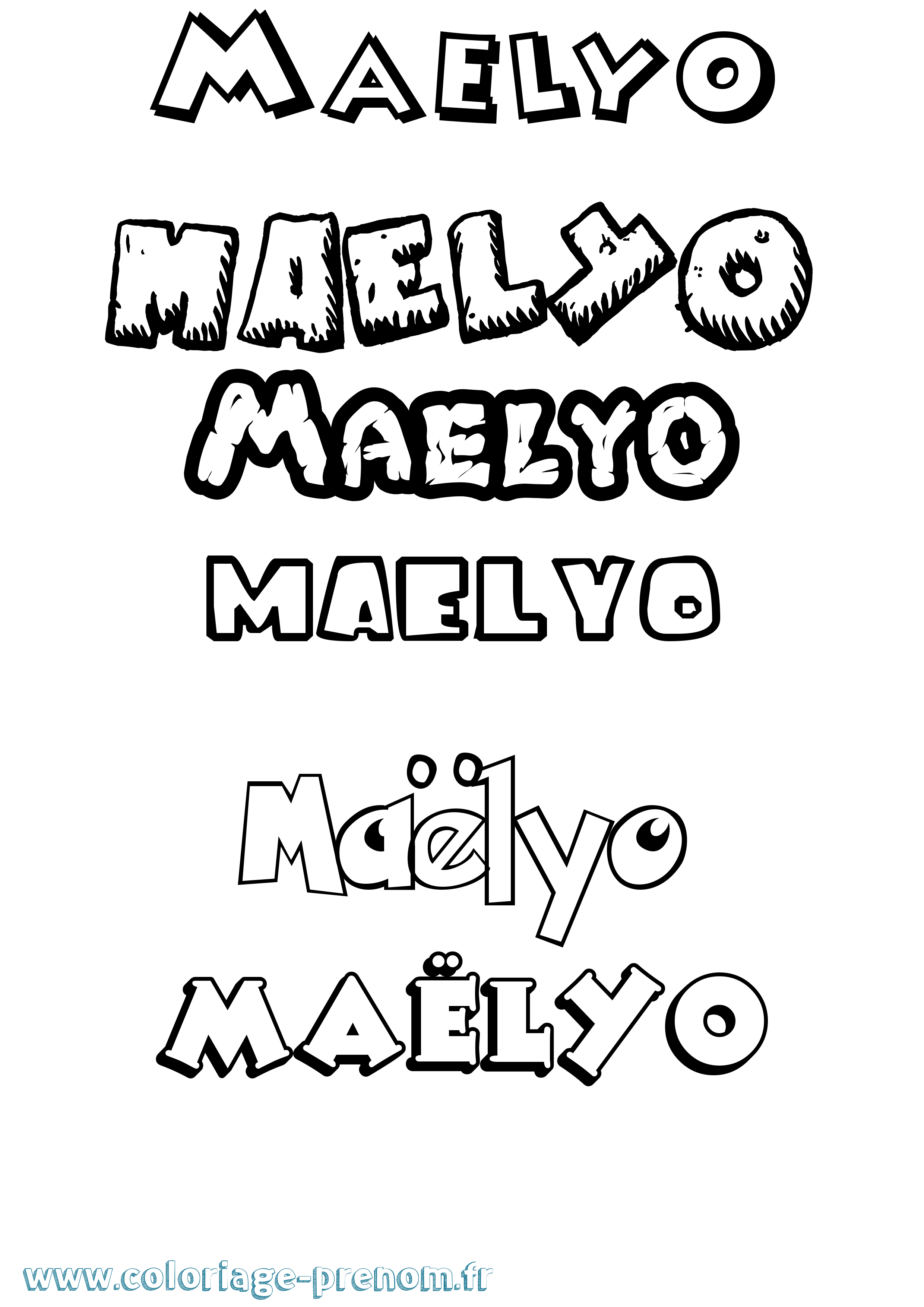Coloriage Maëlyo Dessin Animé Coloriage prénom Maëlyo Dessin Animé