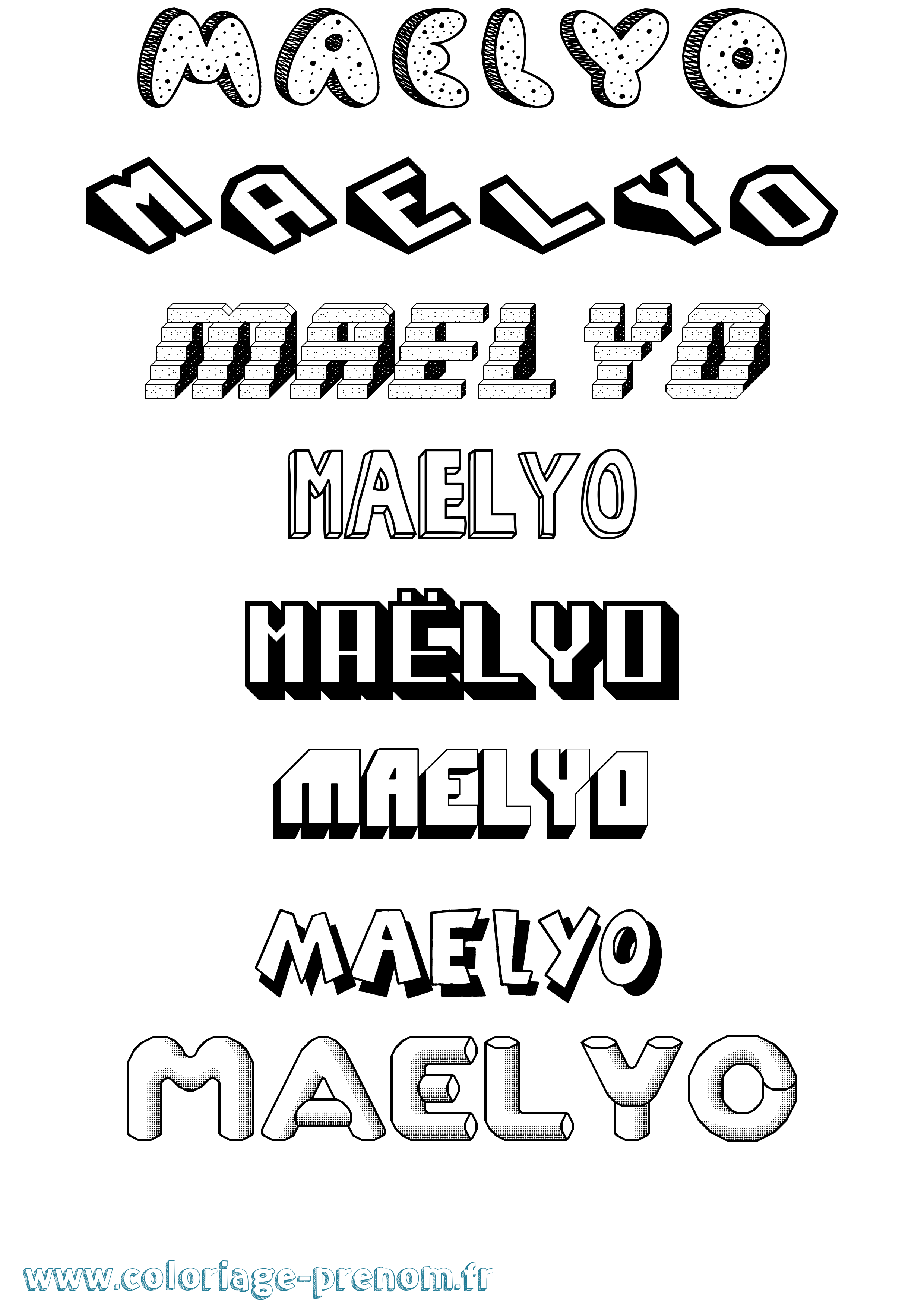 Coloriage Maëlyo Effet 3D Coloriage prénom Maëlyo Effet 3D