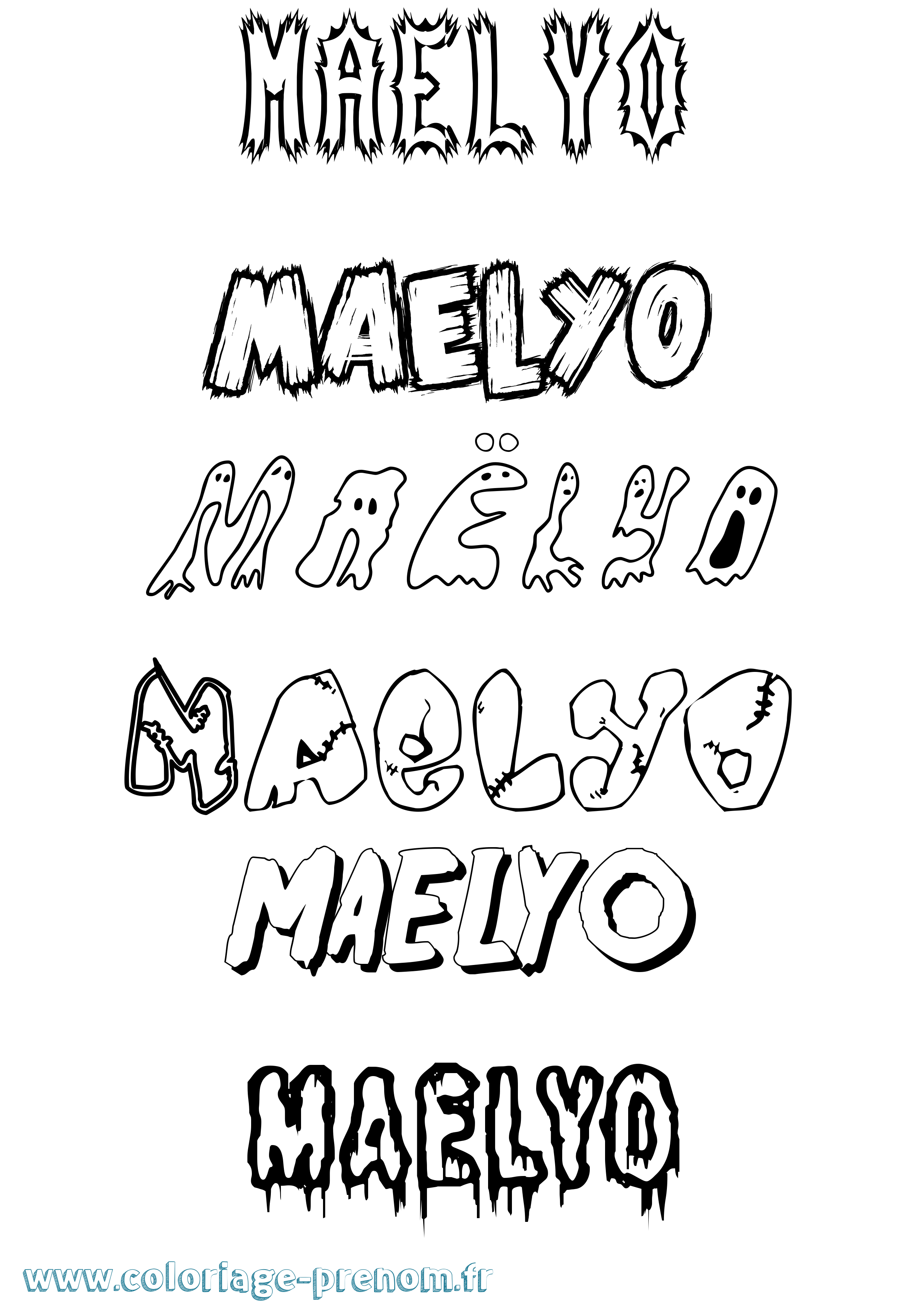Coloriage Maëlyo Frisson Coloriage prénom Maëlyo Frisson