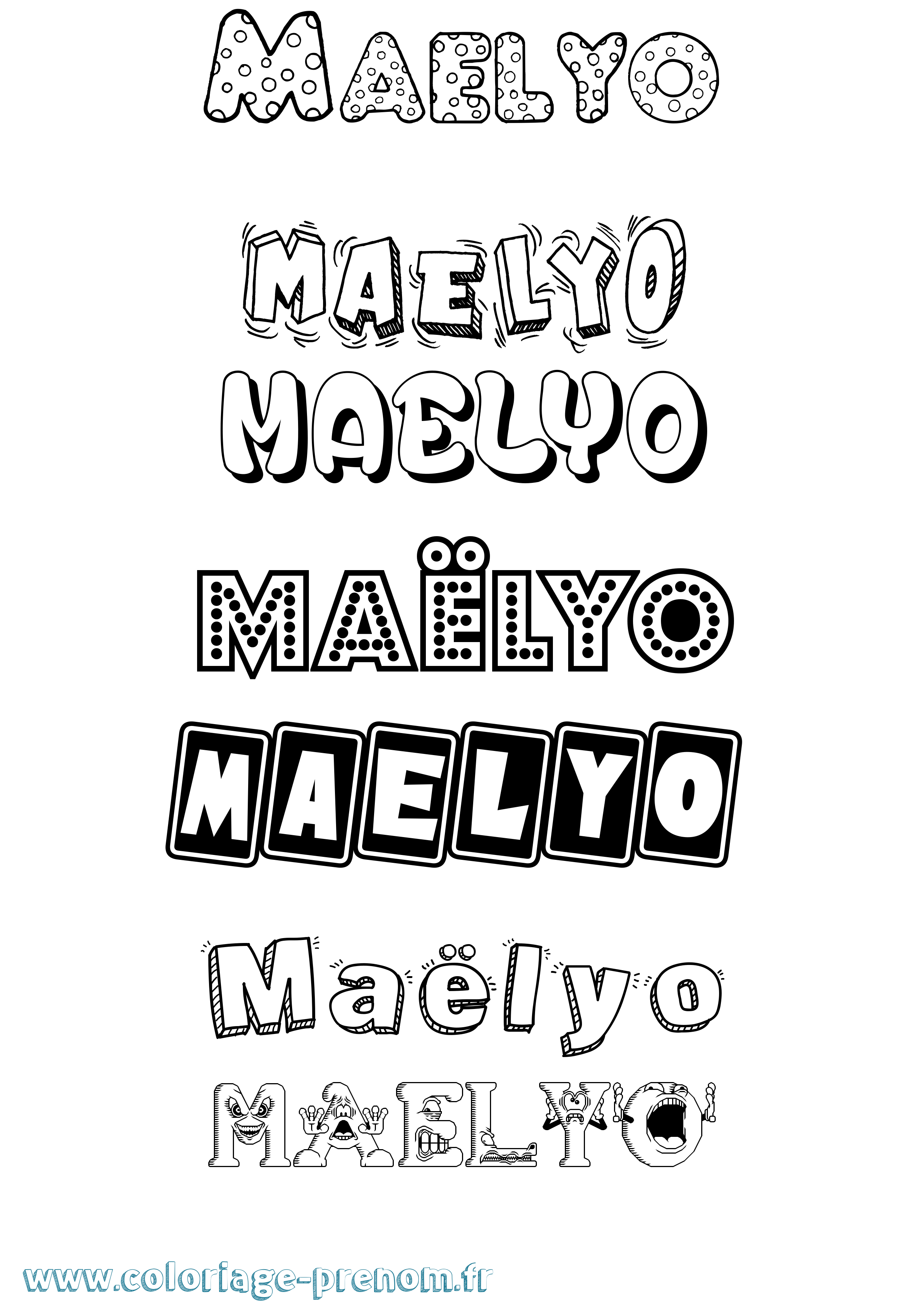 Coloriage Maëlyo Fun Coloriage prénom Maëlyo Fun