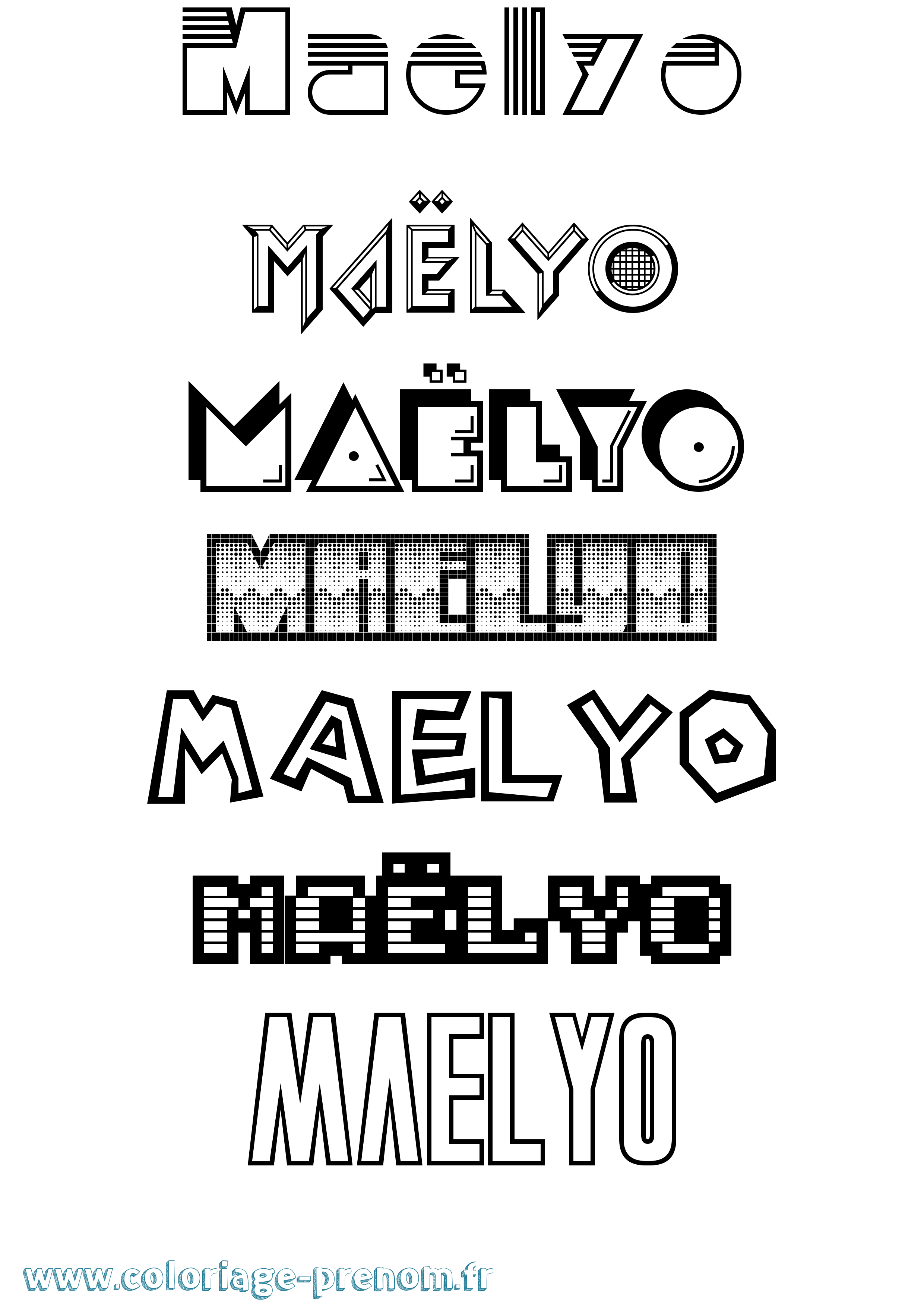 Coloriage Maëlyo Jeux Vidéos Coloriage prénom Maëlyo Jeux Vidéos