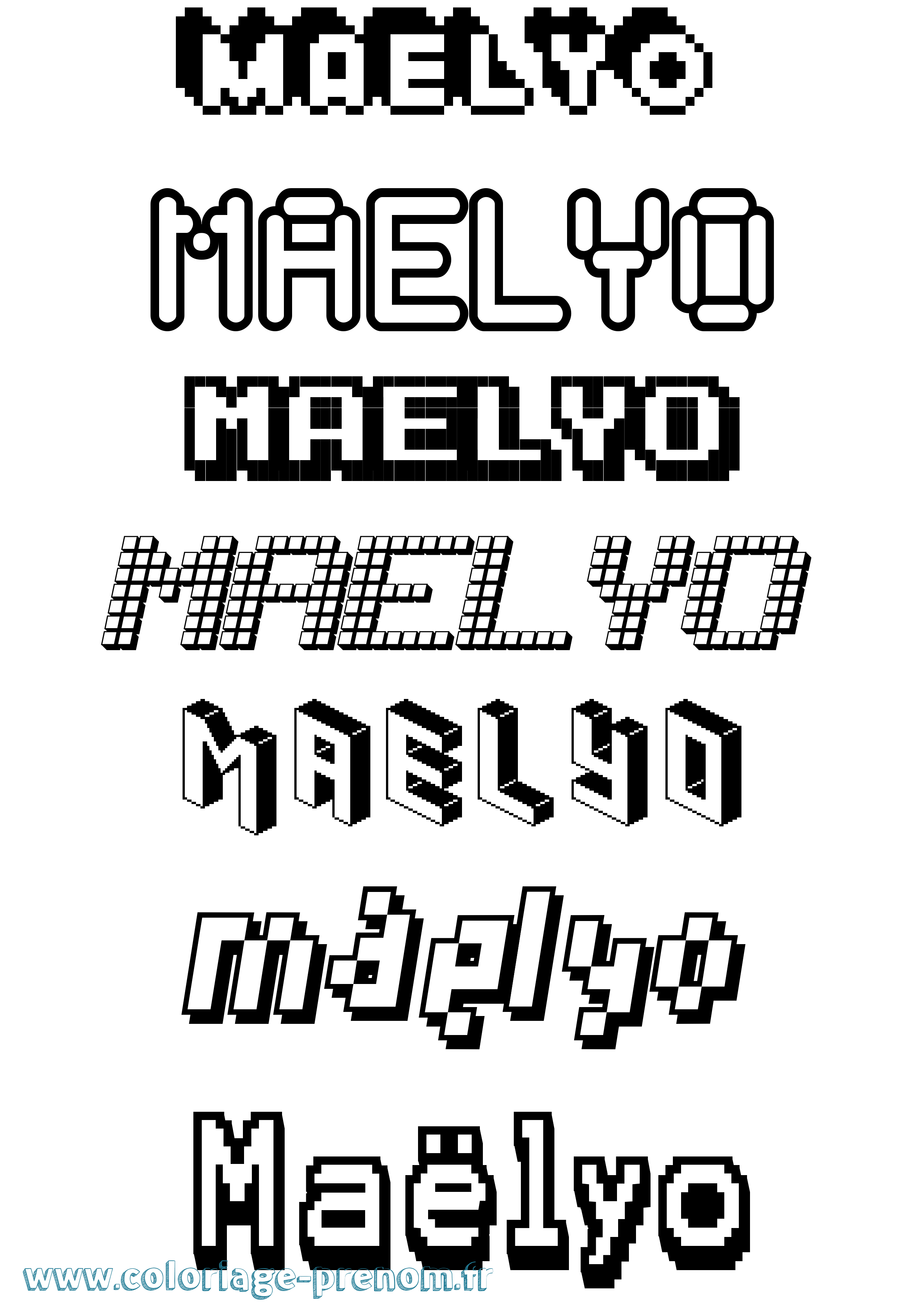 Coloriage Maëlyo Pixel Coloriage prénom Maëlyo Pixel