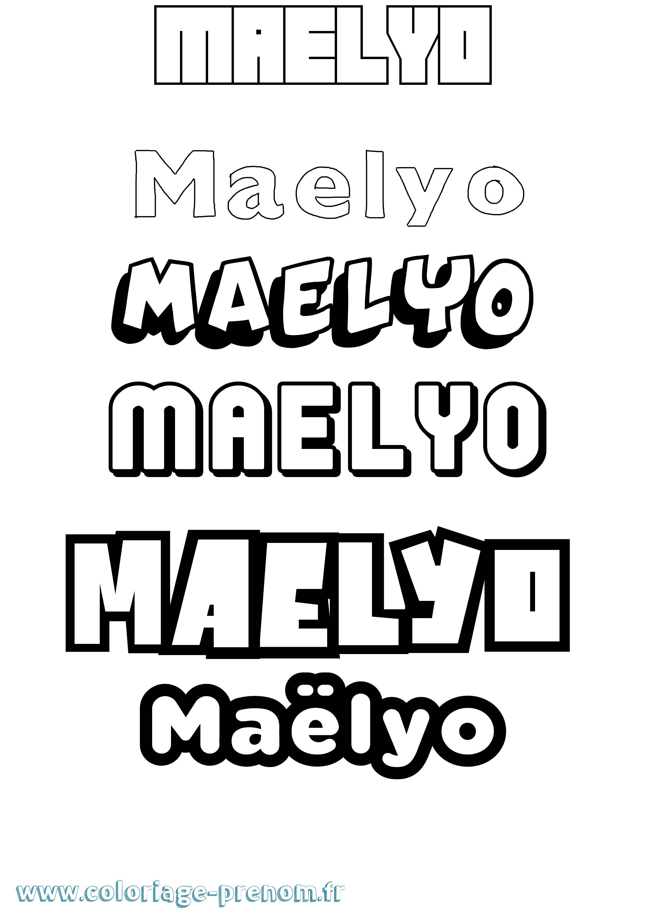 Coloriage Maëlyo Simple Coloriage prénom Maëlyo Simple