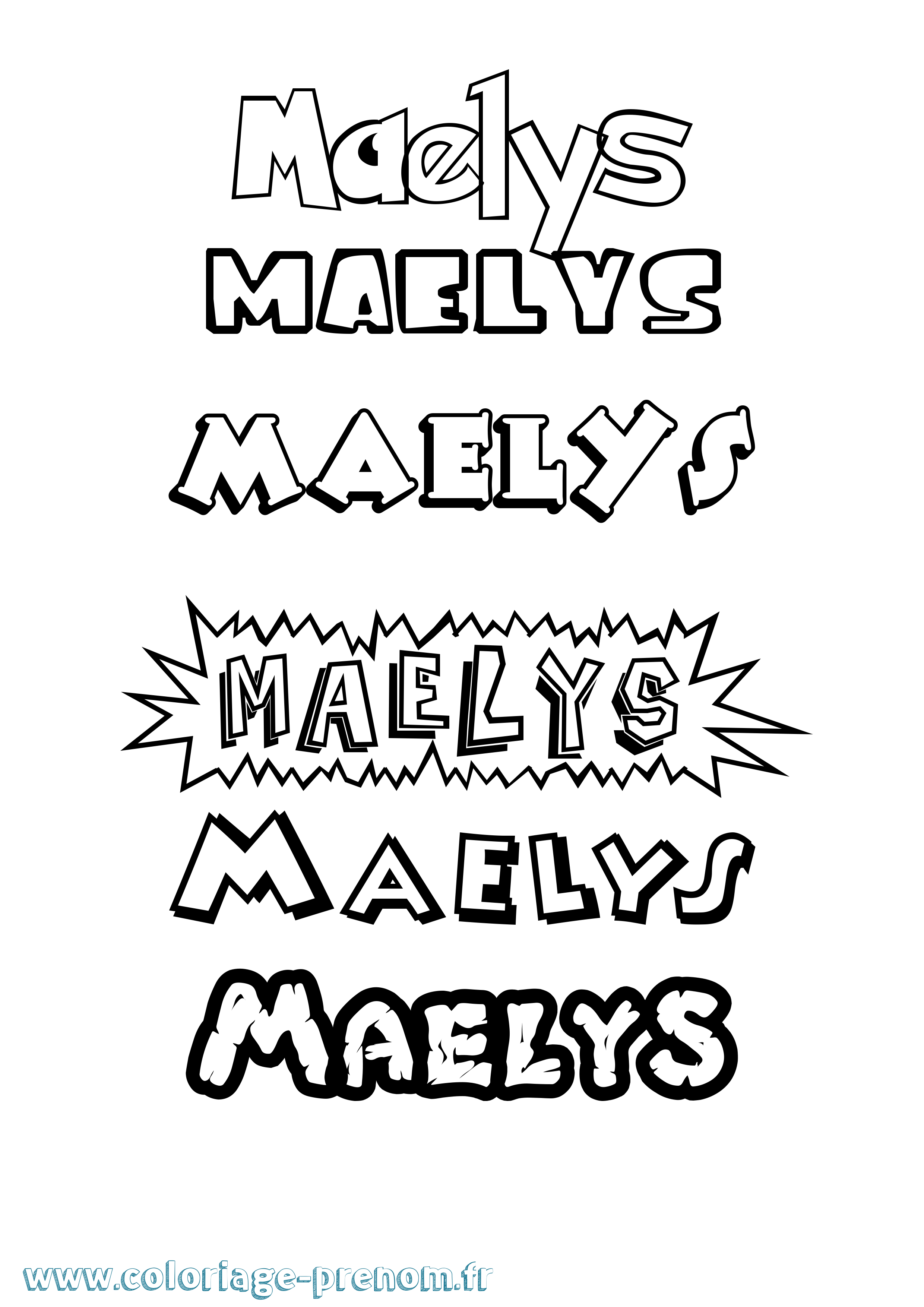 Coloriage Maelys Dessin Animé Coloriage prénom Maelys Dessin Animé