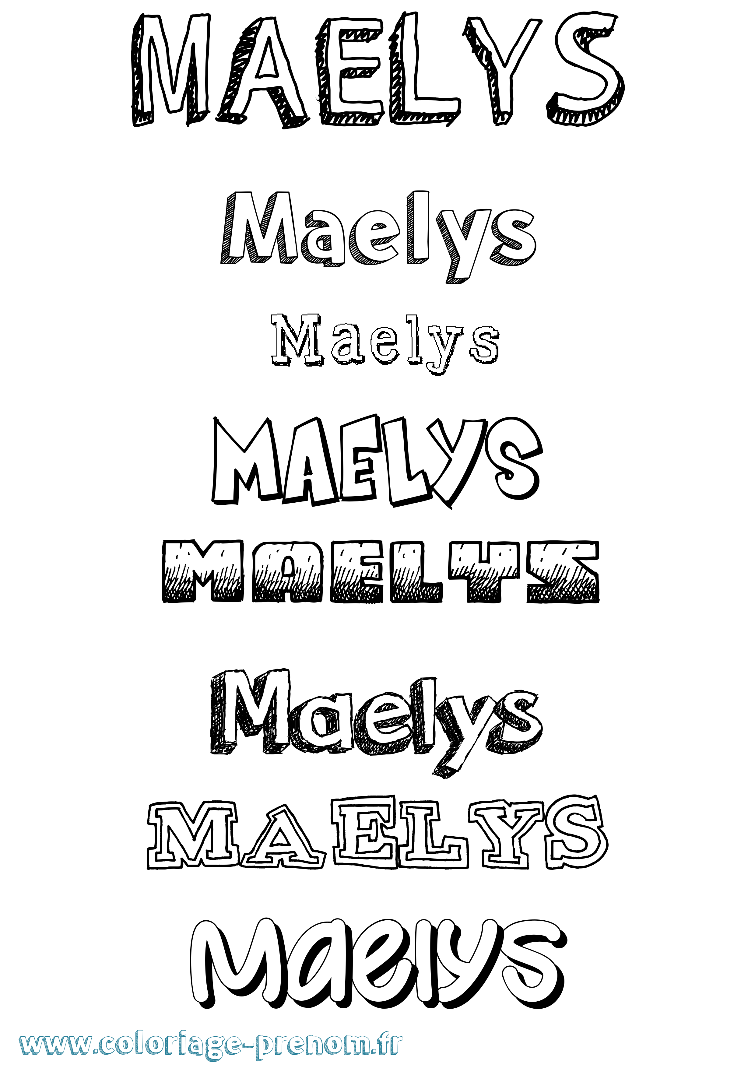 Coloriage prénom Maelys Dessiné