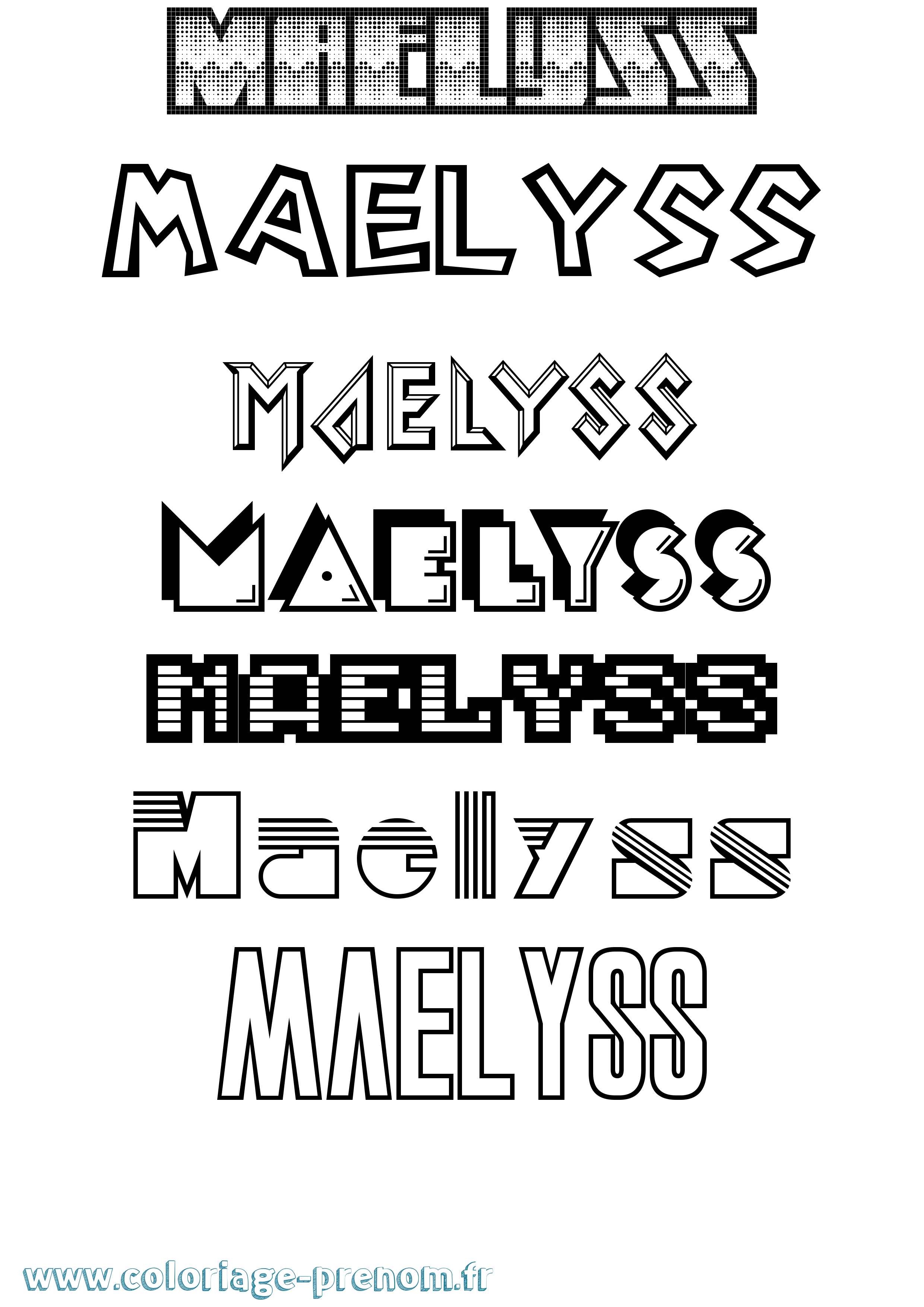 Coloriage prénom Maelyss Jeux Vidéos