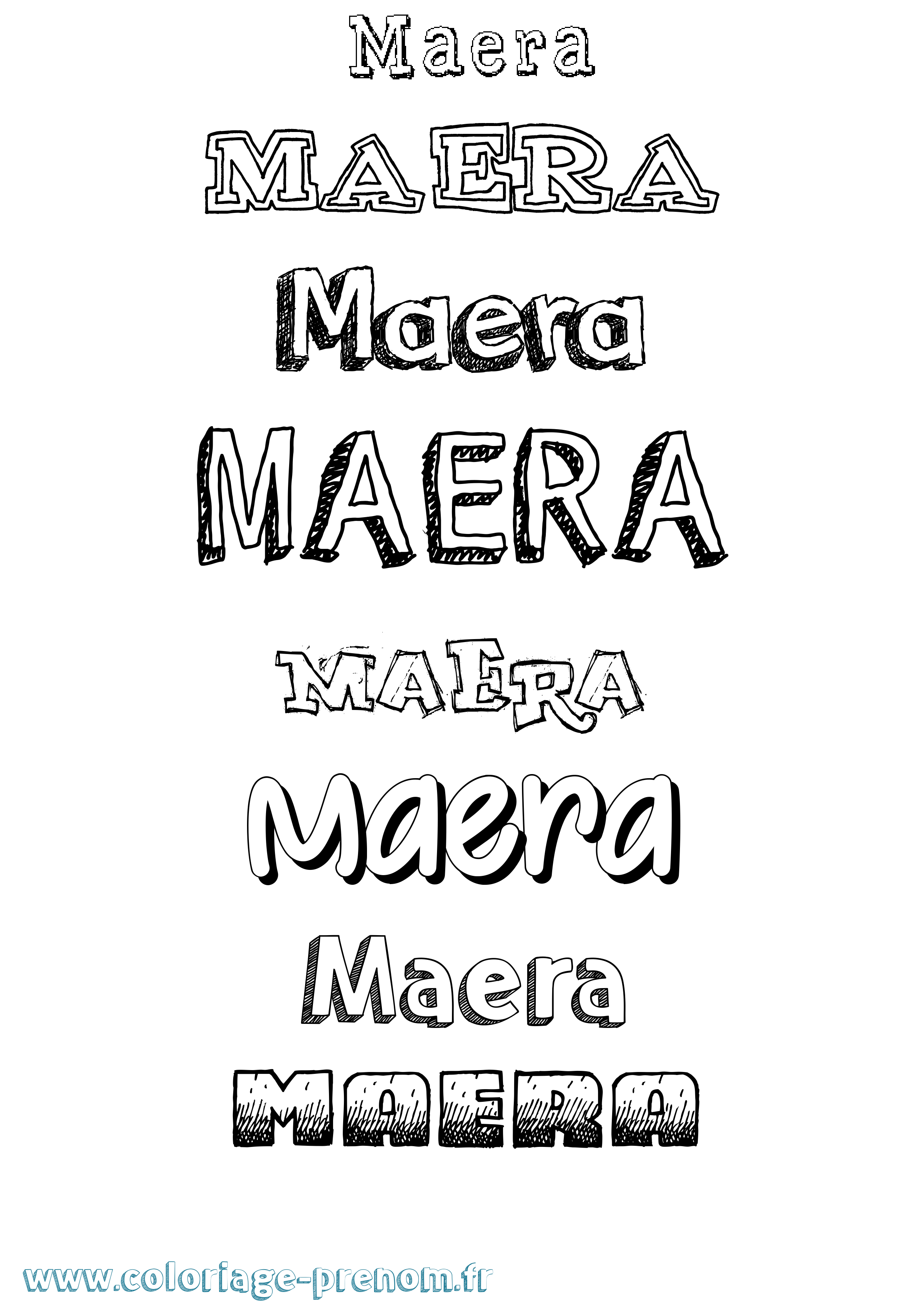 Coloriage prénom Maera Dessiné