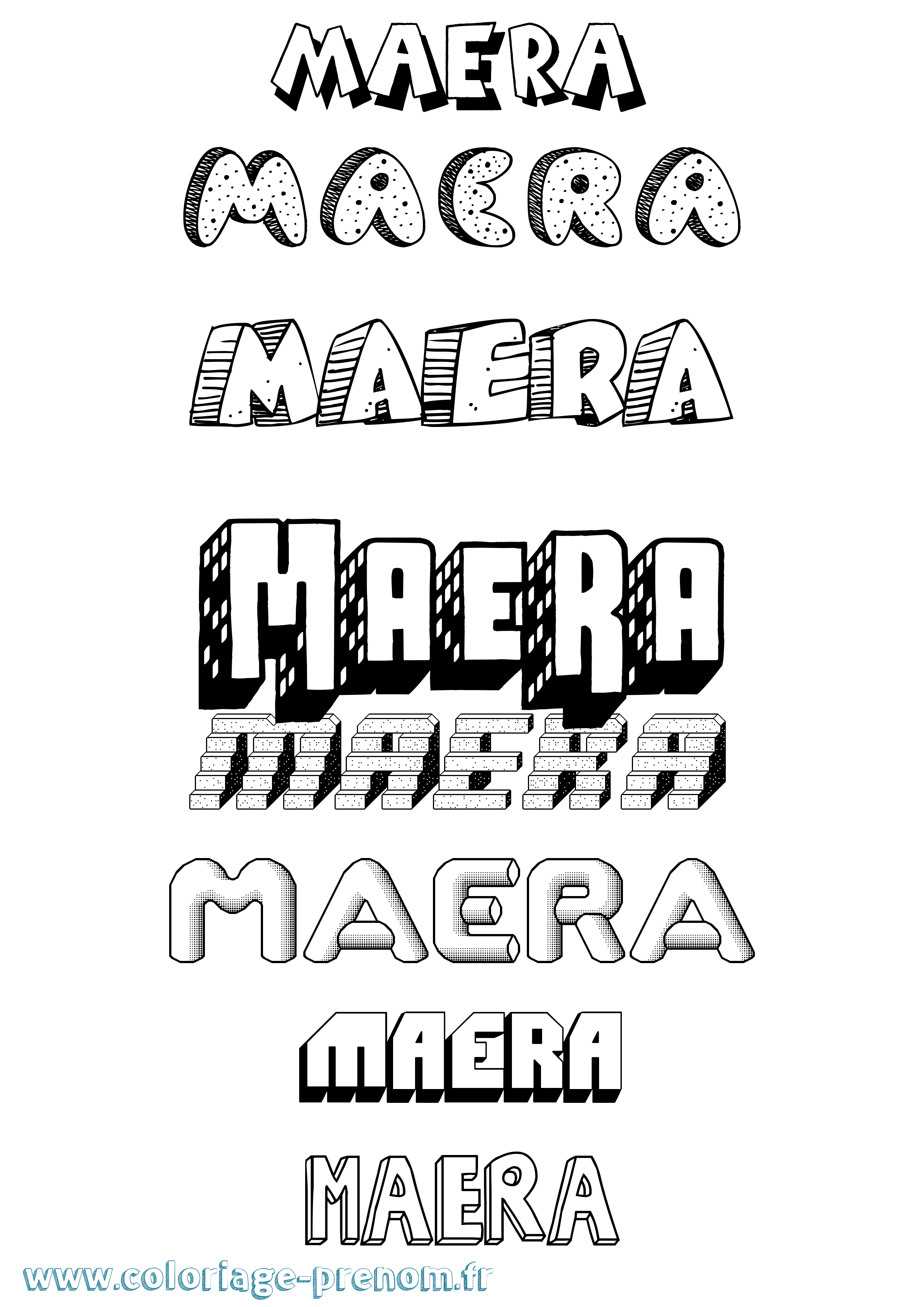 Coloriage prénom Maera Effet 3D