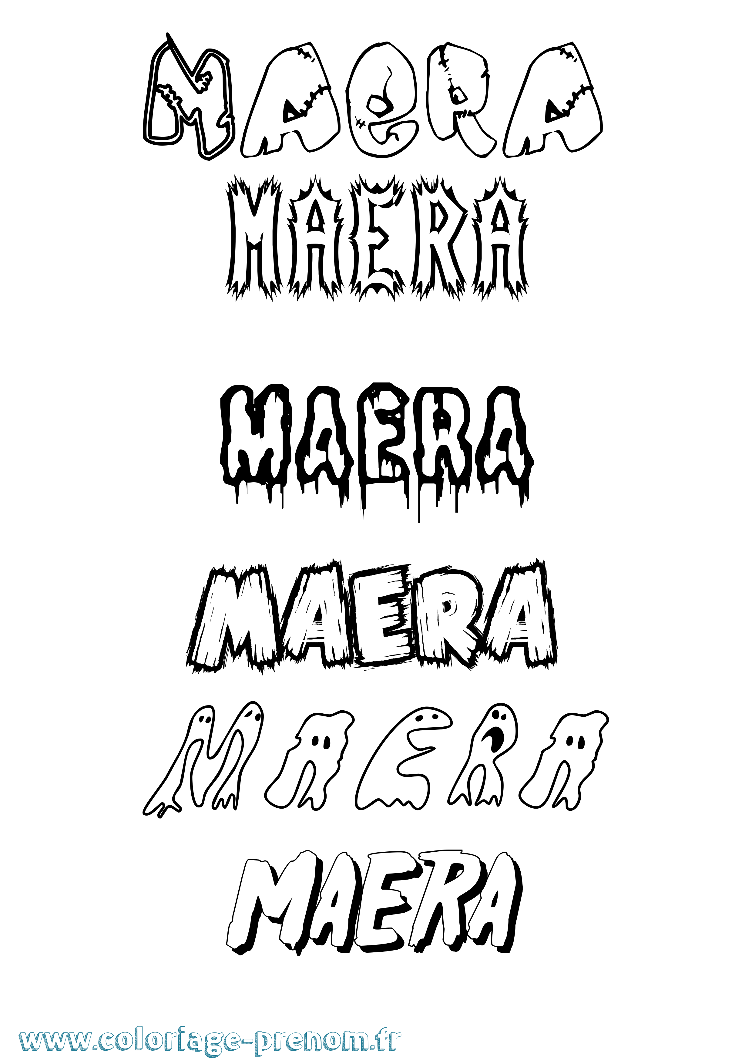 Coloriage prénom Maera Frisson
