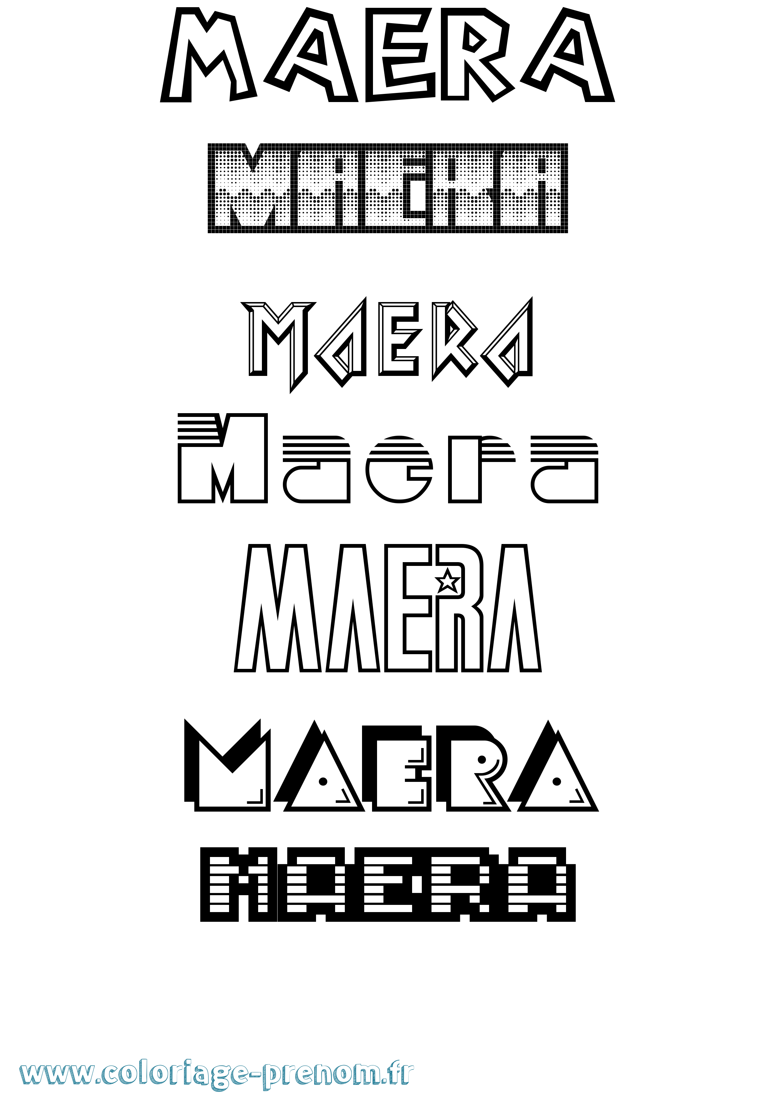 Coloriage prénom Maera Jeux Vidéos
