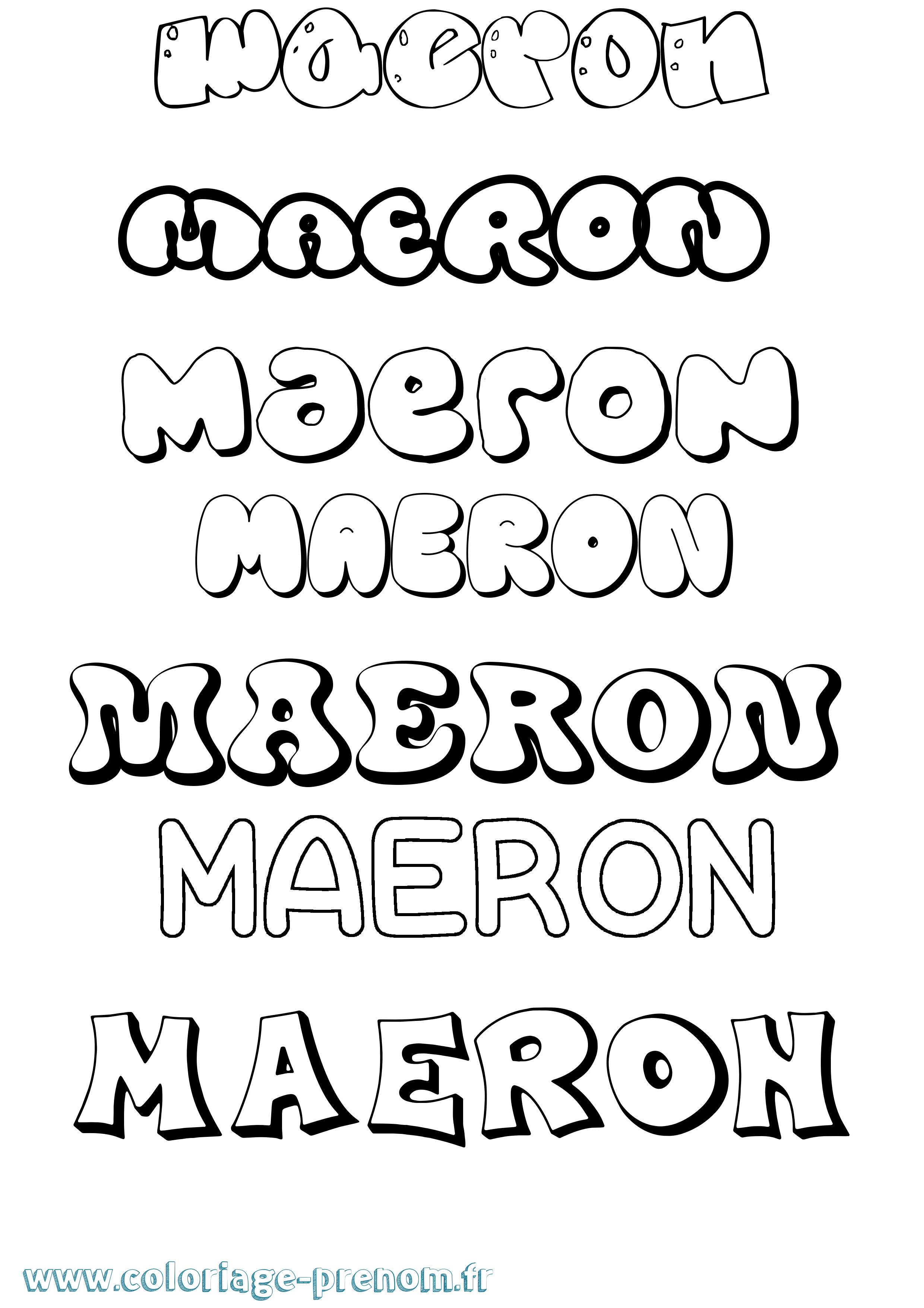 Coloriage Maeron Bubble Coloriage prénom Maeron Bubble