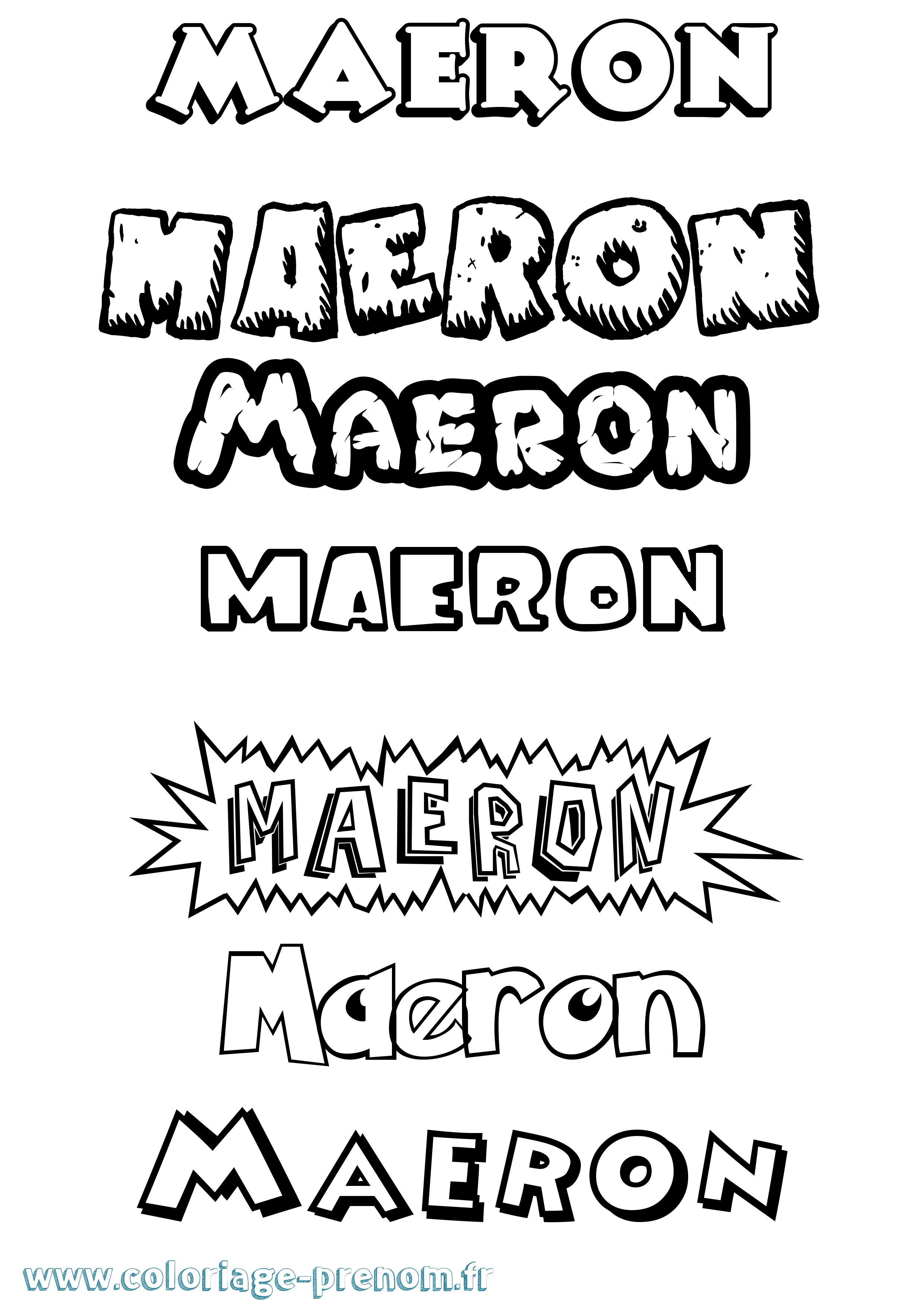 Coloriage prénom Maeron Dessin Animé