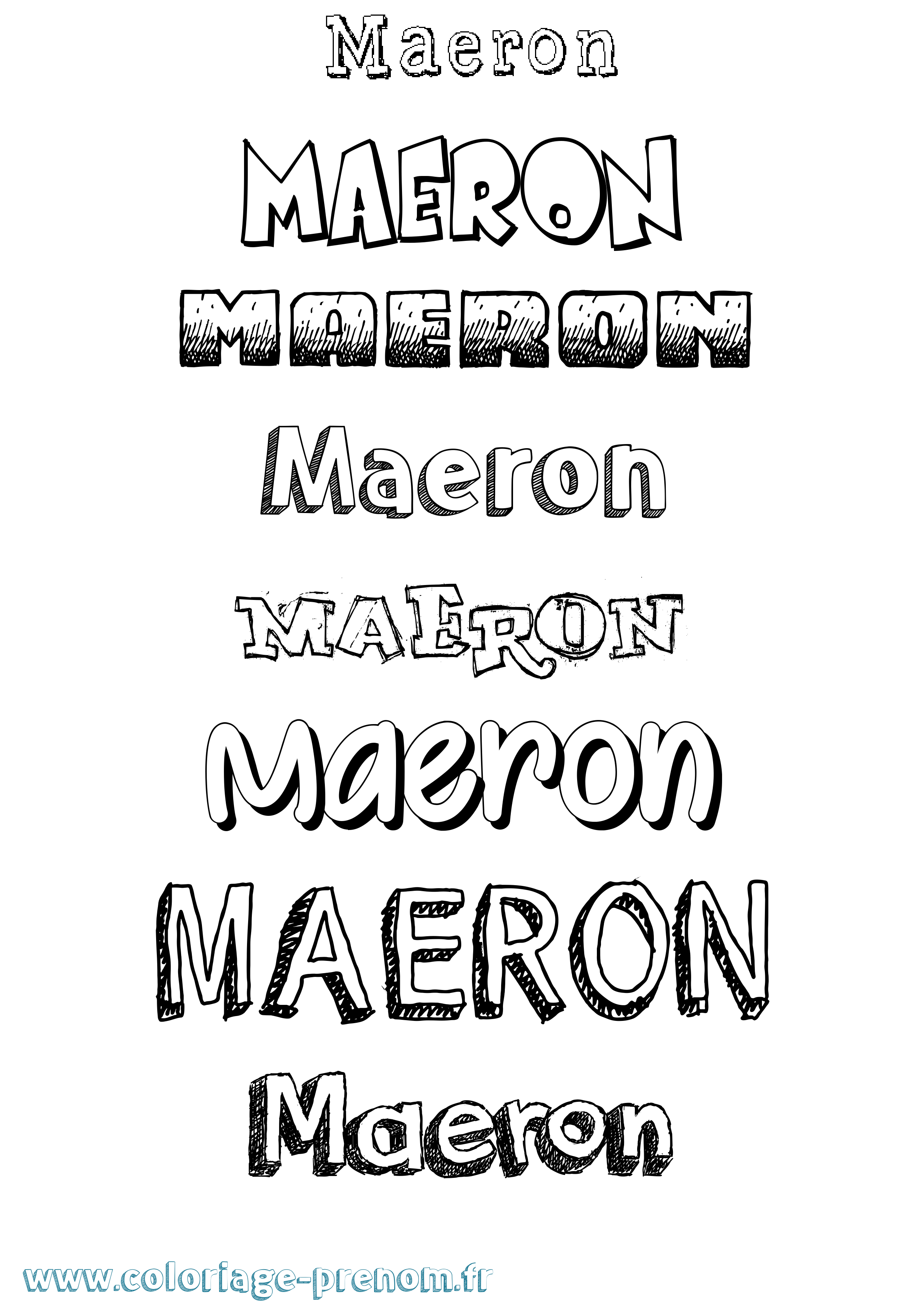 Coloriage Maeron Dessiné Coloriage prénom Maeron Dessiné